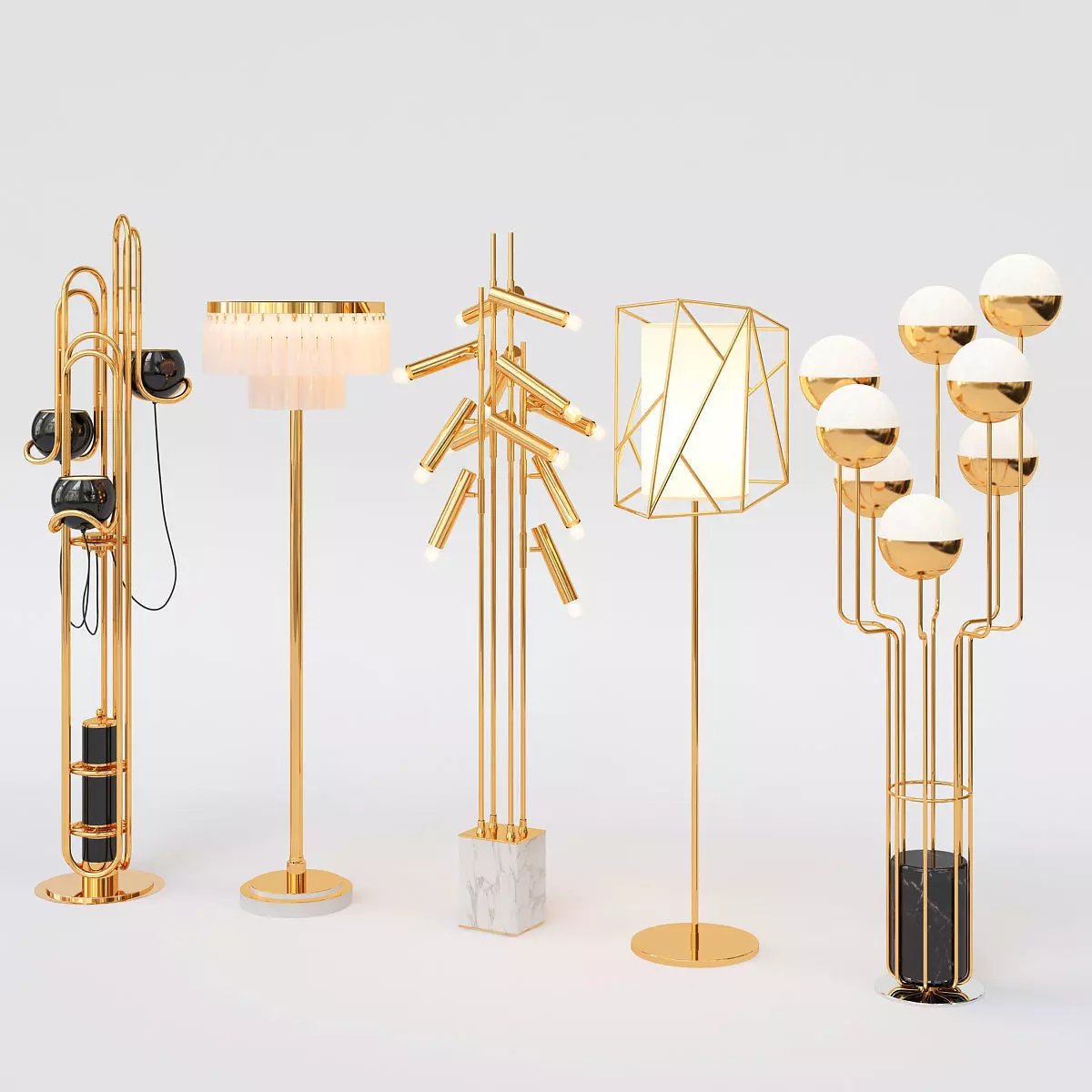 Collection of Floor Lamps 3D model_0
