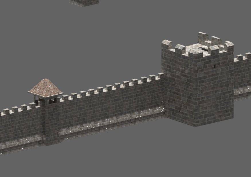 Game Ready Castle gate Low-poly 3D model_13