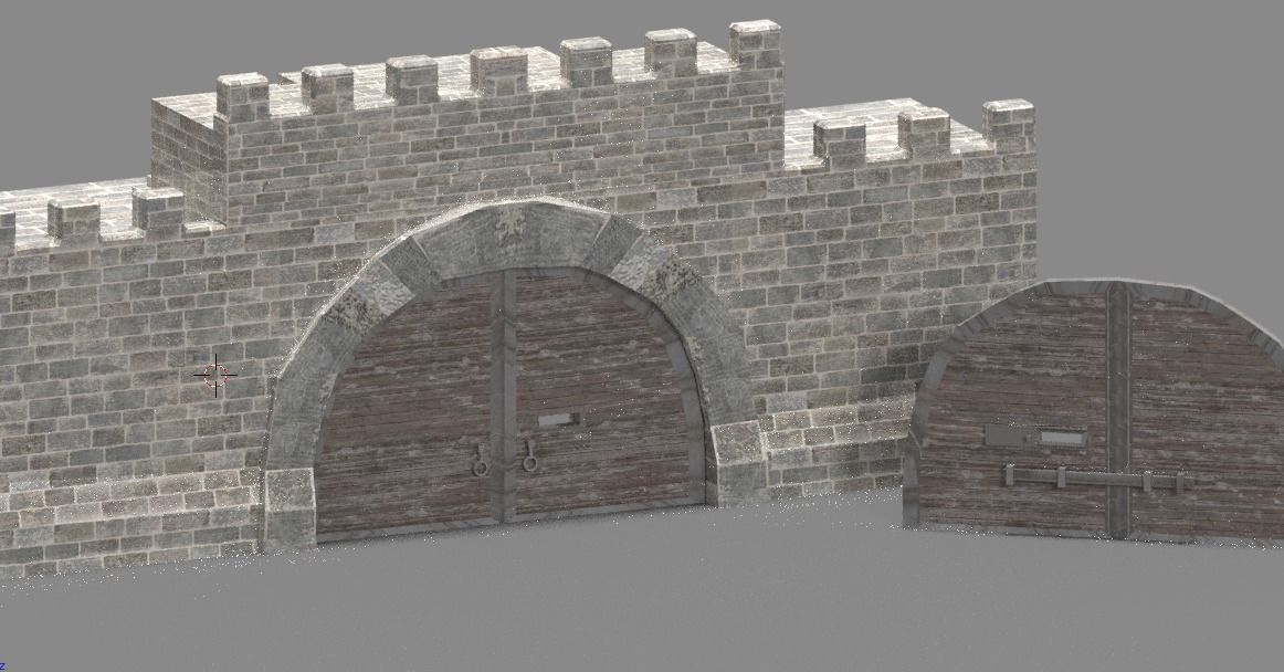 Game Ready Castle gate Low-poly 3D model_12