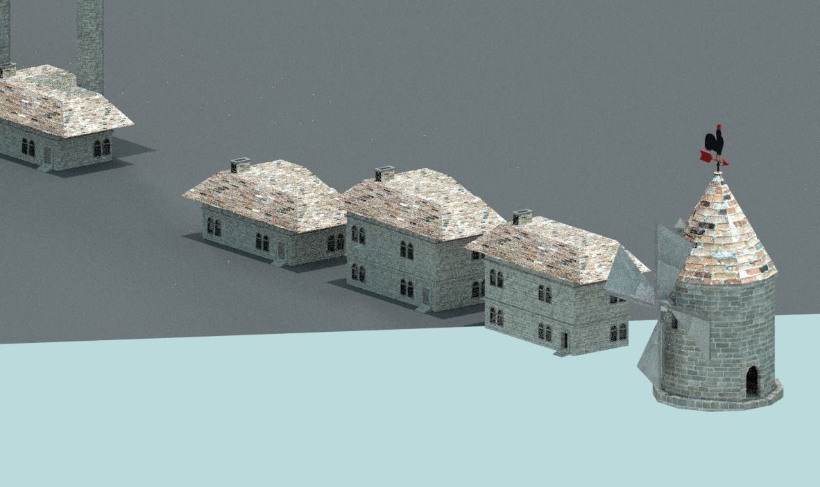 Game Ready Castle gate Low-poly 3D model_6