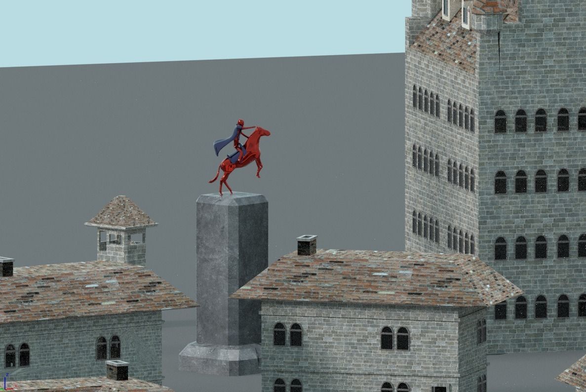 Game Ready Castle gate Low-poly 3D model_5