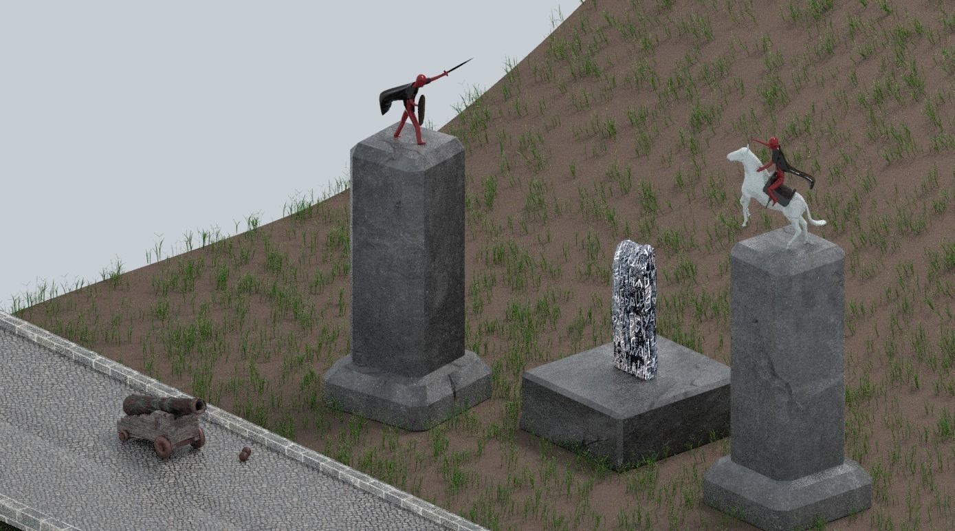 Game Ready Castle gate Low-poly 3D model_8