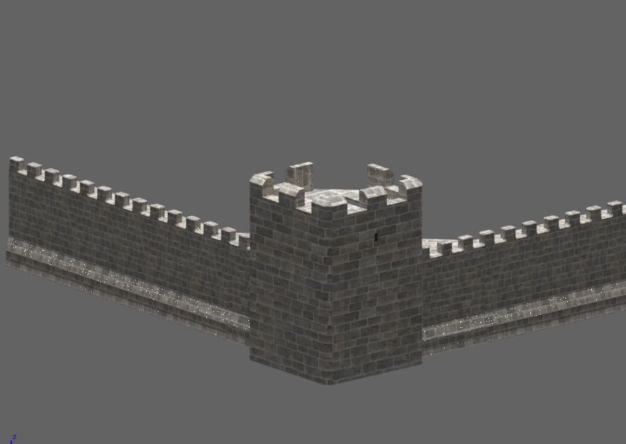 Game Ready Castle gate Low-poly 3D model_9