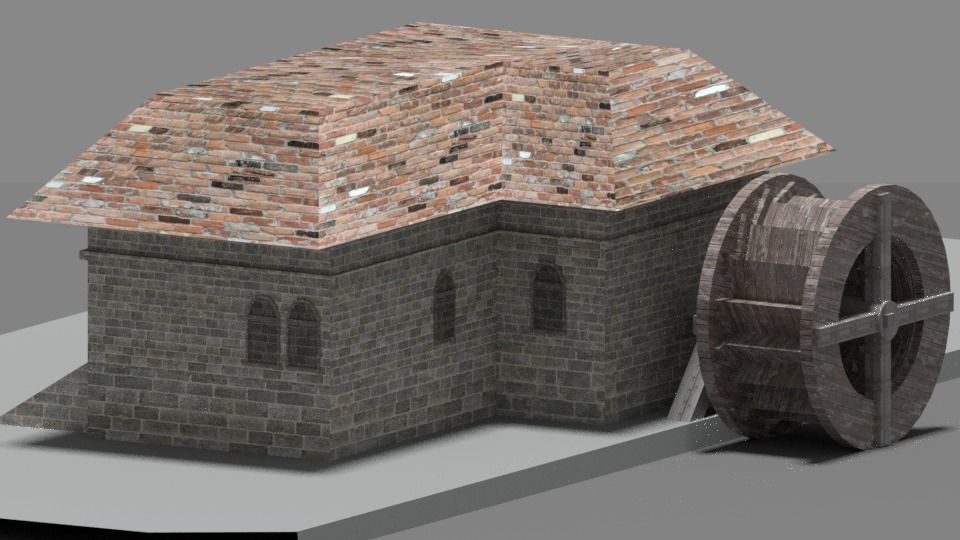 Game Ready Castle gate Low-poly 3D model_11