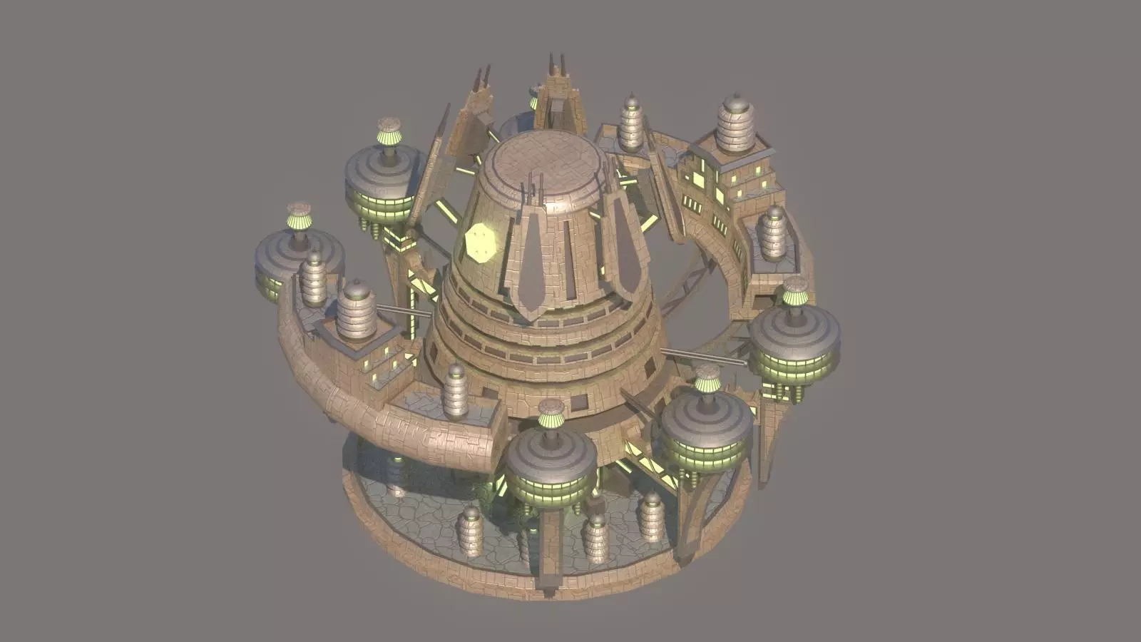 Droid facility Low-poly 3D model_0