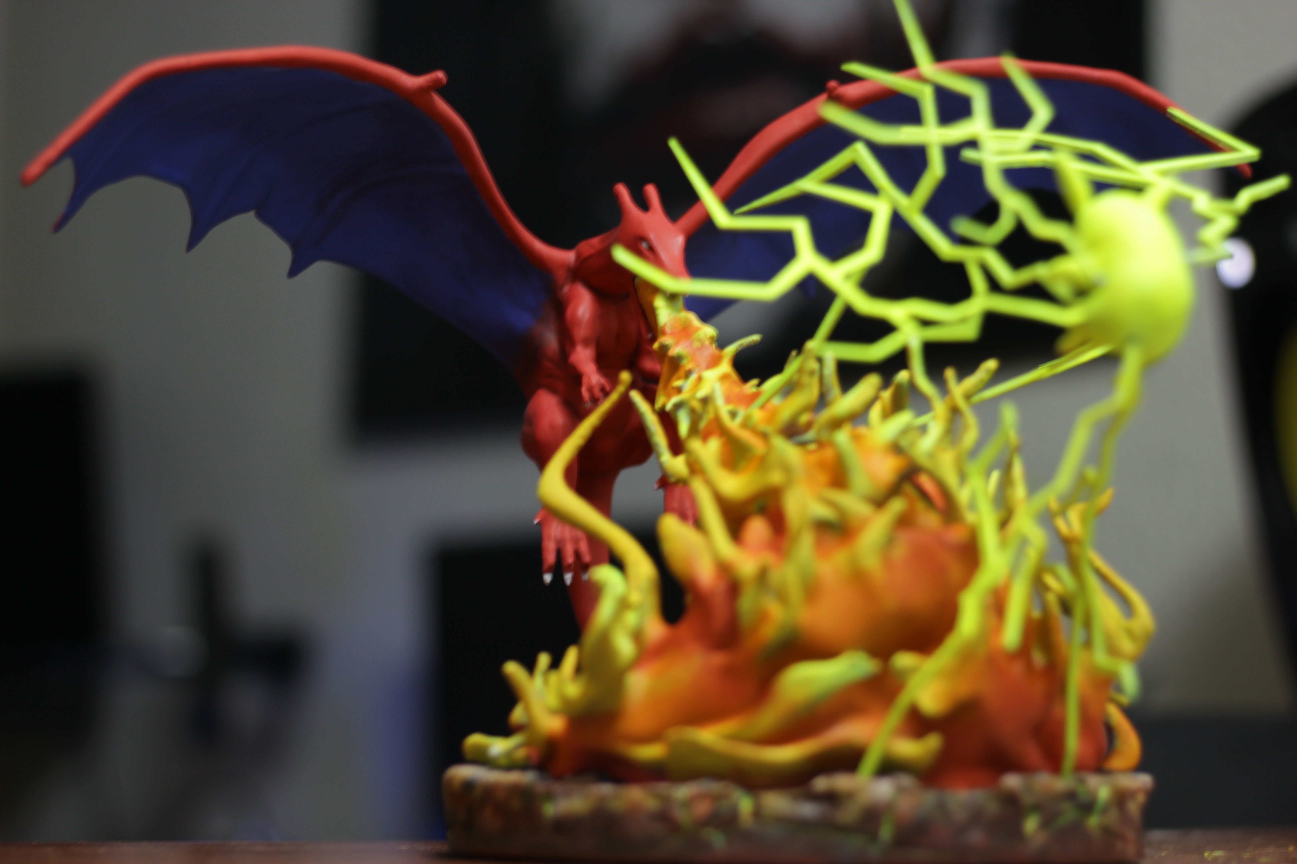 Pokemon Charizard Vs Pikachu Fire And Thunder Battle 3D print model_11