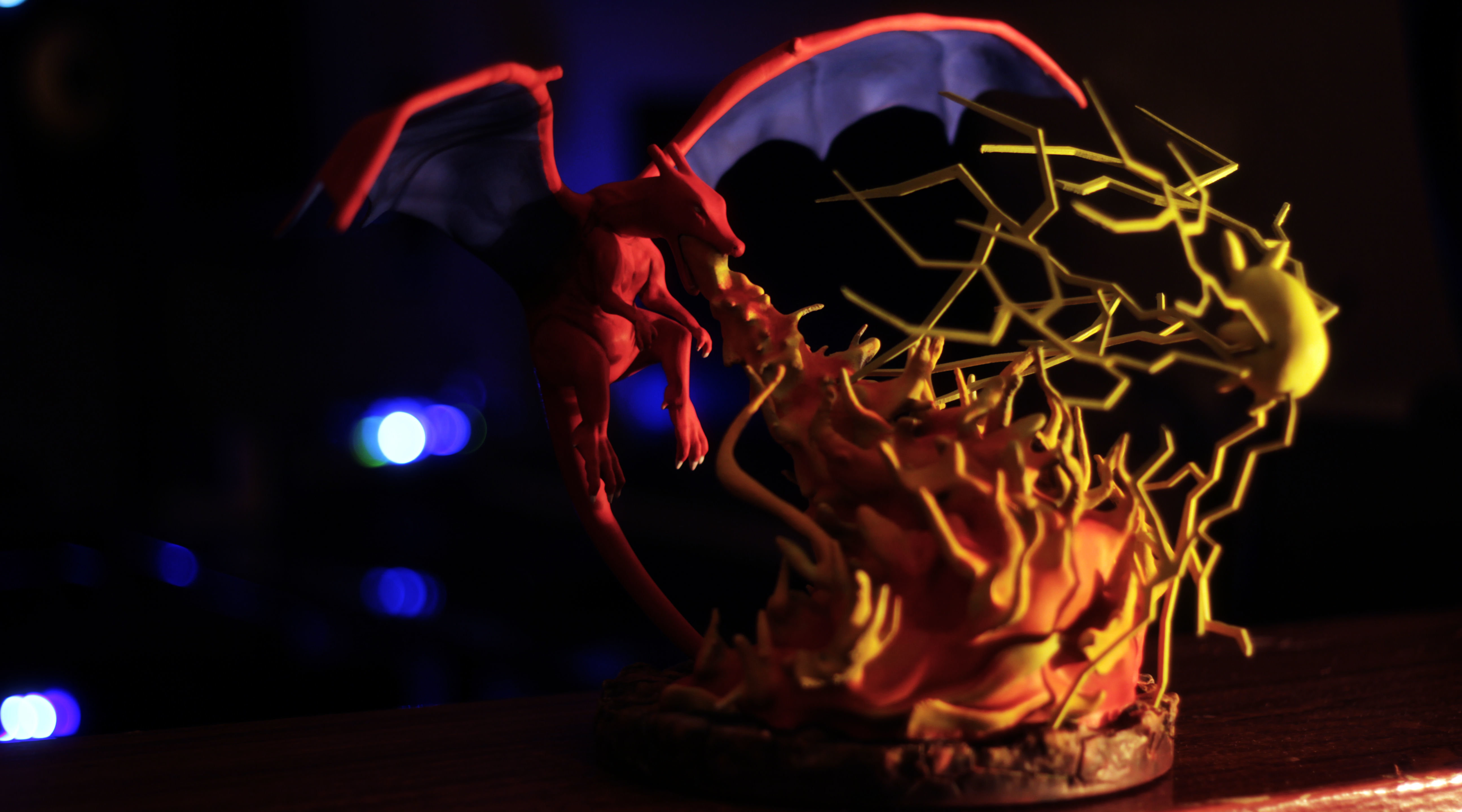 Pokemon Charizard Vs Pikachu Fire And Thunder Battle 3D print model_2