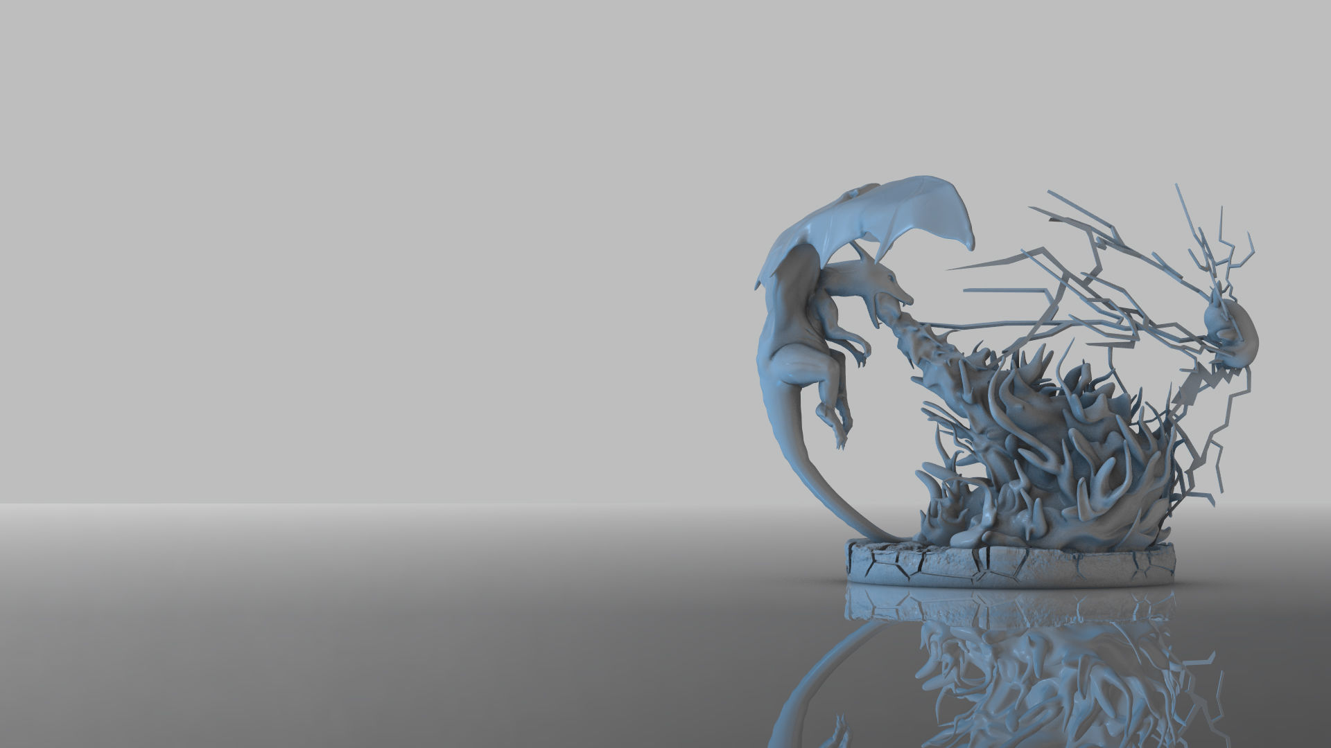 Pokemon Charizard Vs Pikachu Fire And Thunder Battle 3D print model_9