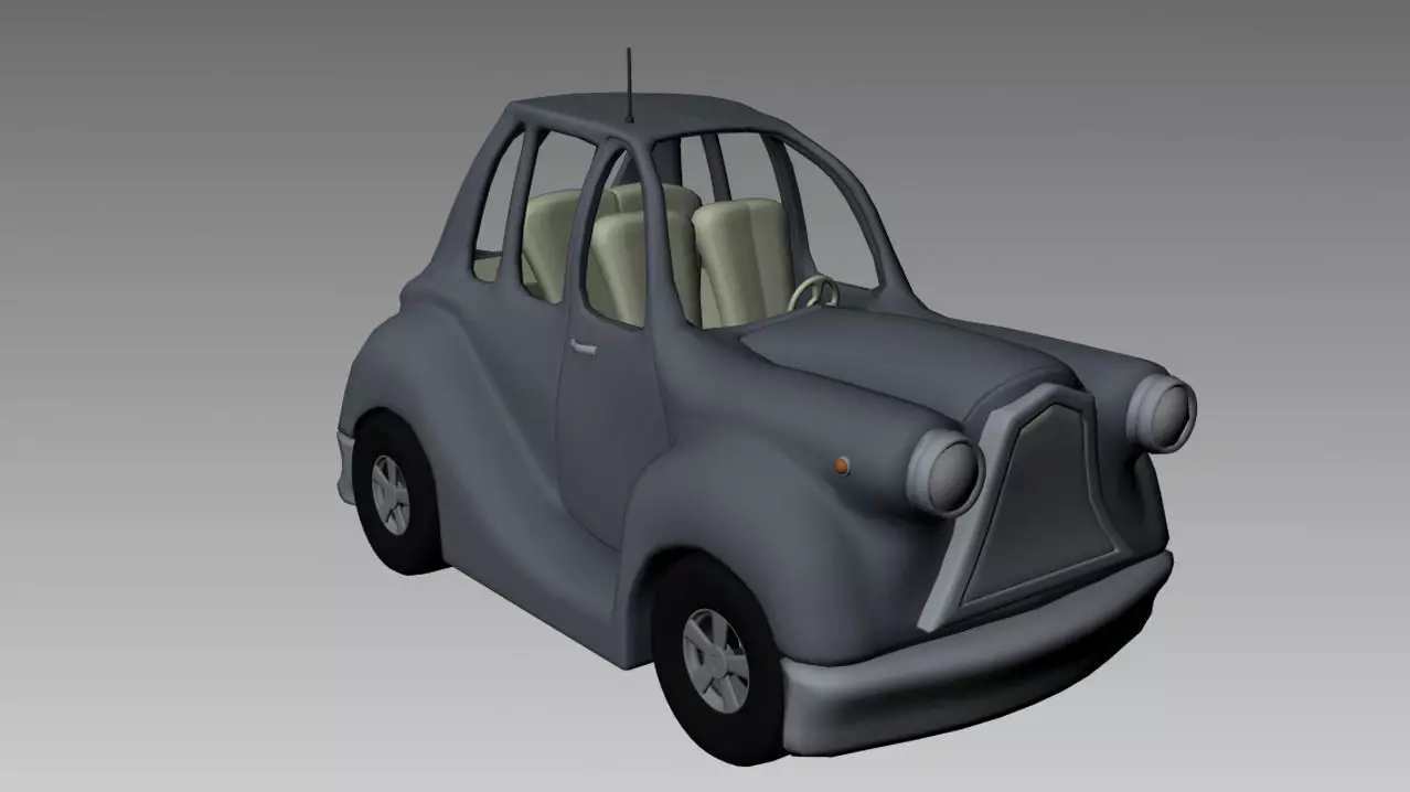 Cartoon Car Low-poly 3D model_0