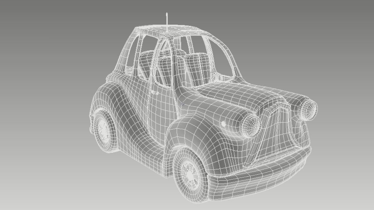 Cartoon Car Low-poly 3D model_2