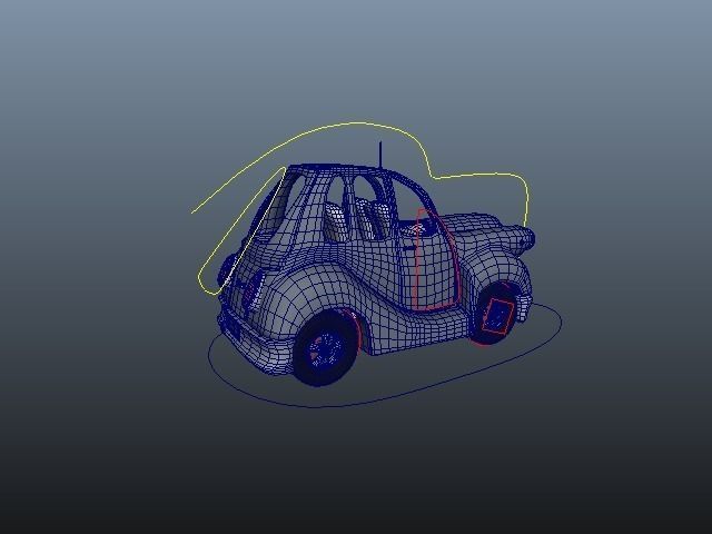 Cartoon Car Low-poly 3D model_1
