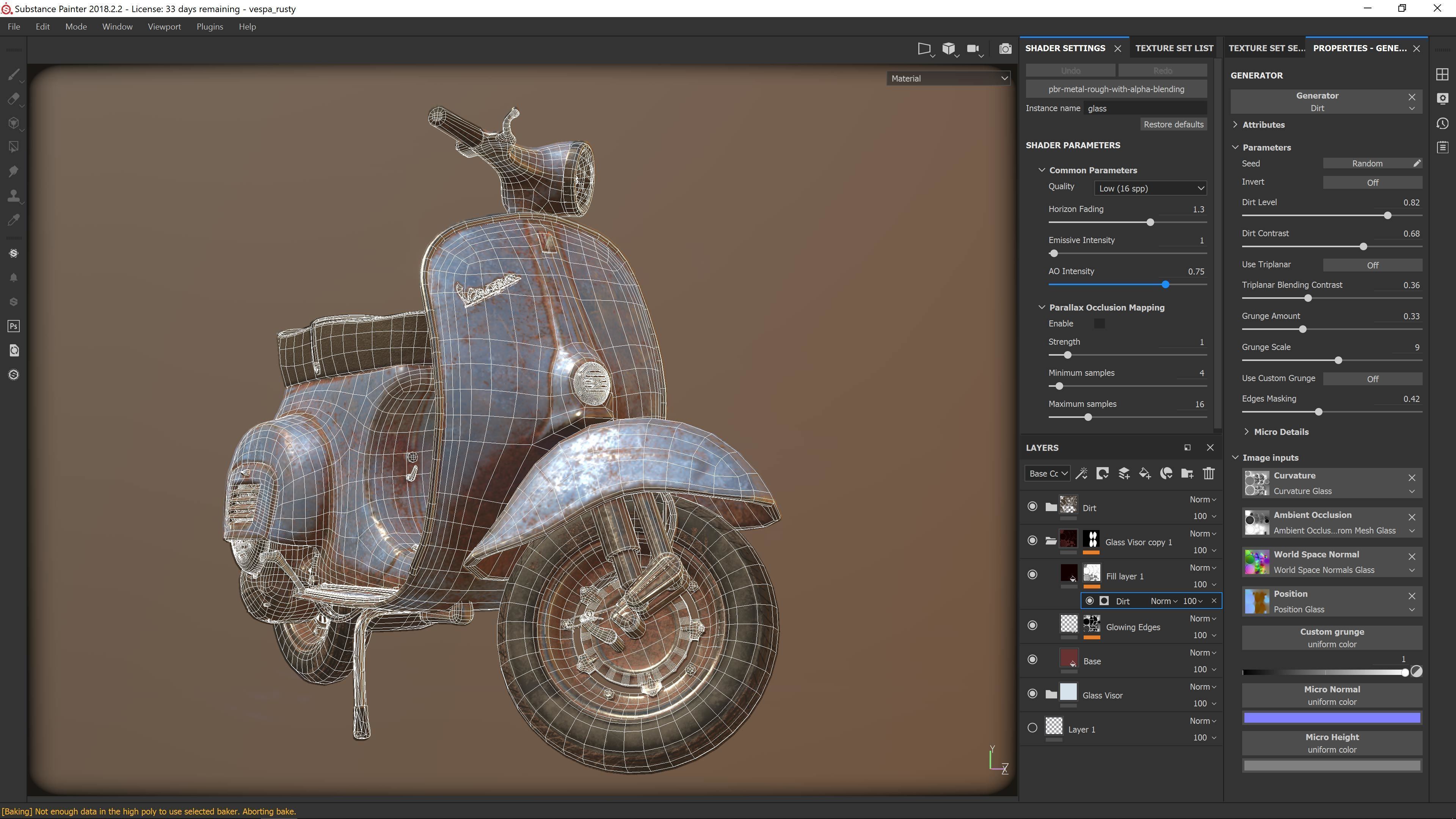 Vespa 50s rusty Low Poly Low-poly 3D model_2