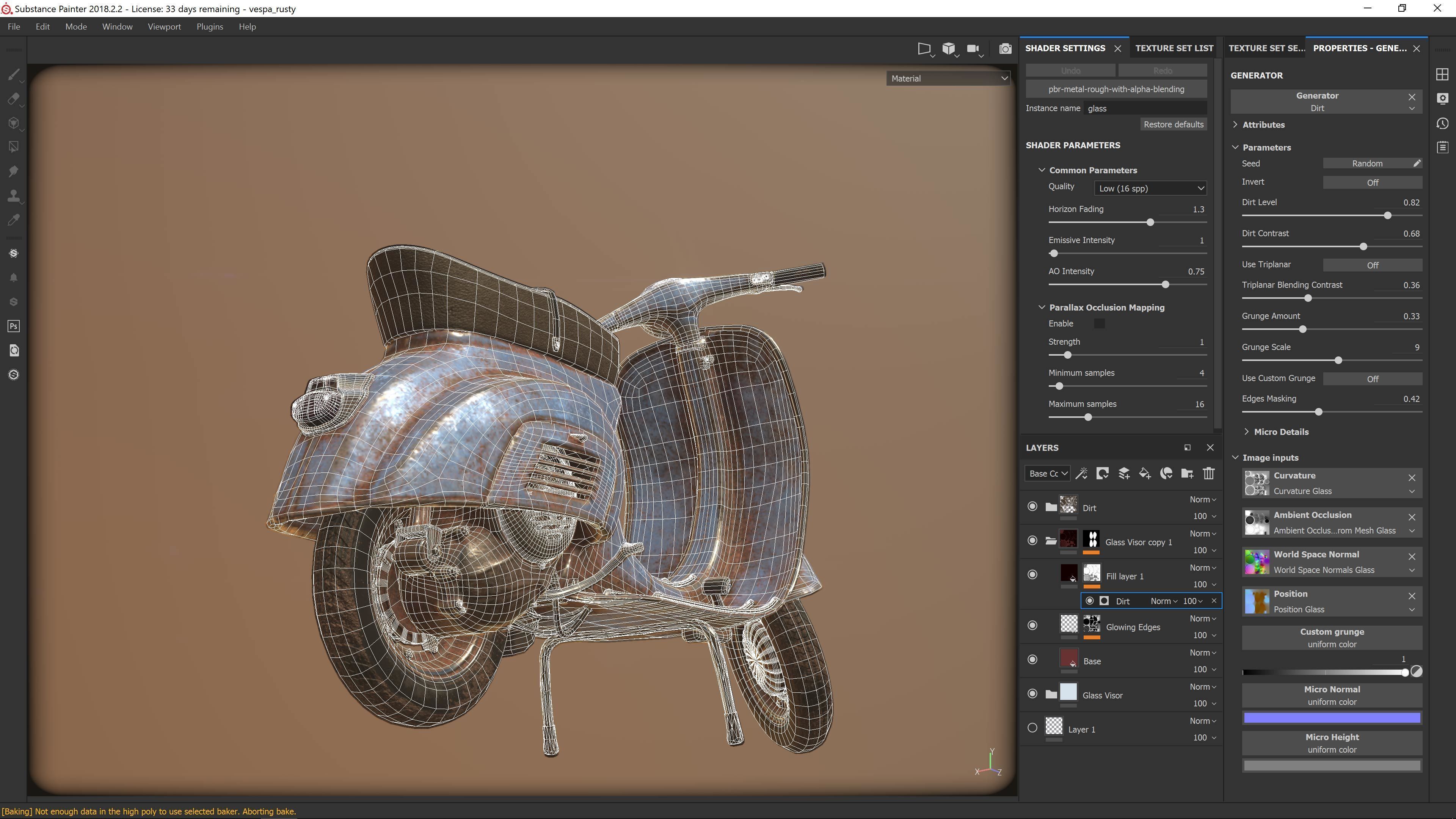 Vespa 50s rusty Low Poly Low-poly 3D model_5