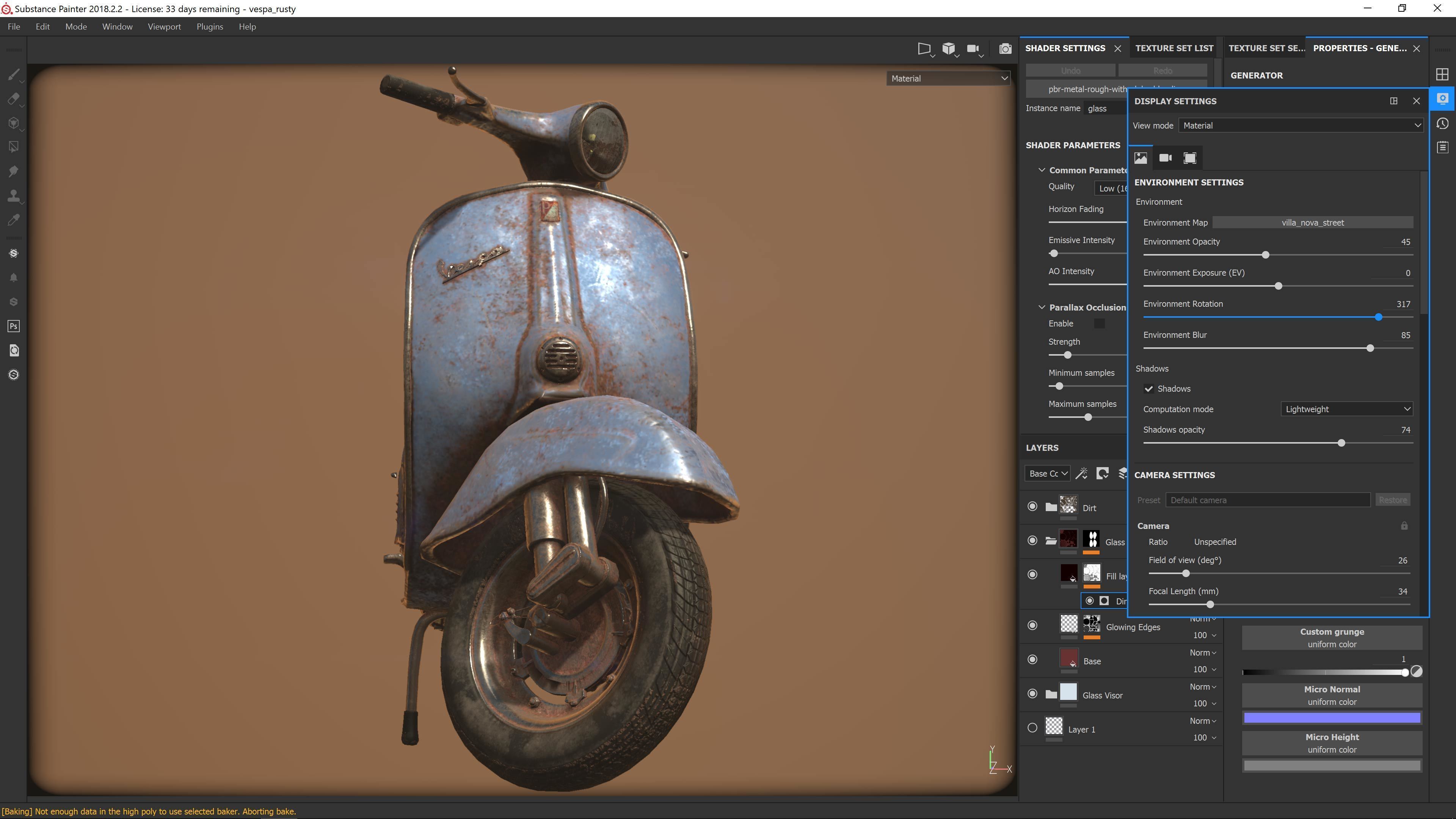 Vespa 50s rusty Low Poly Low-poly 3D model_4
