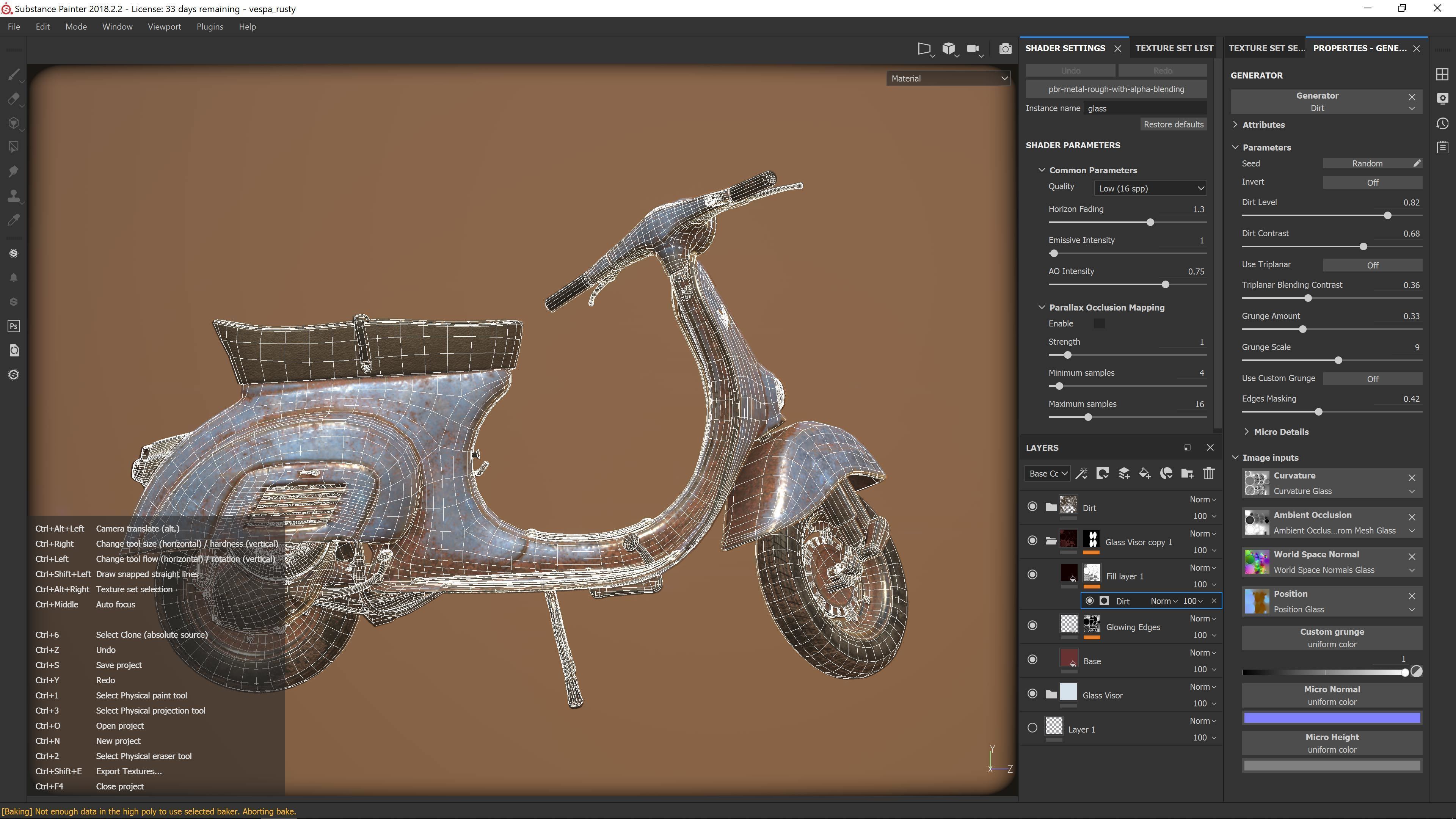 Vespa 50s rusty Low Poly Low-poly 3D model_3