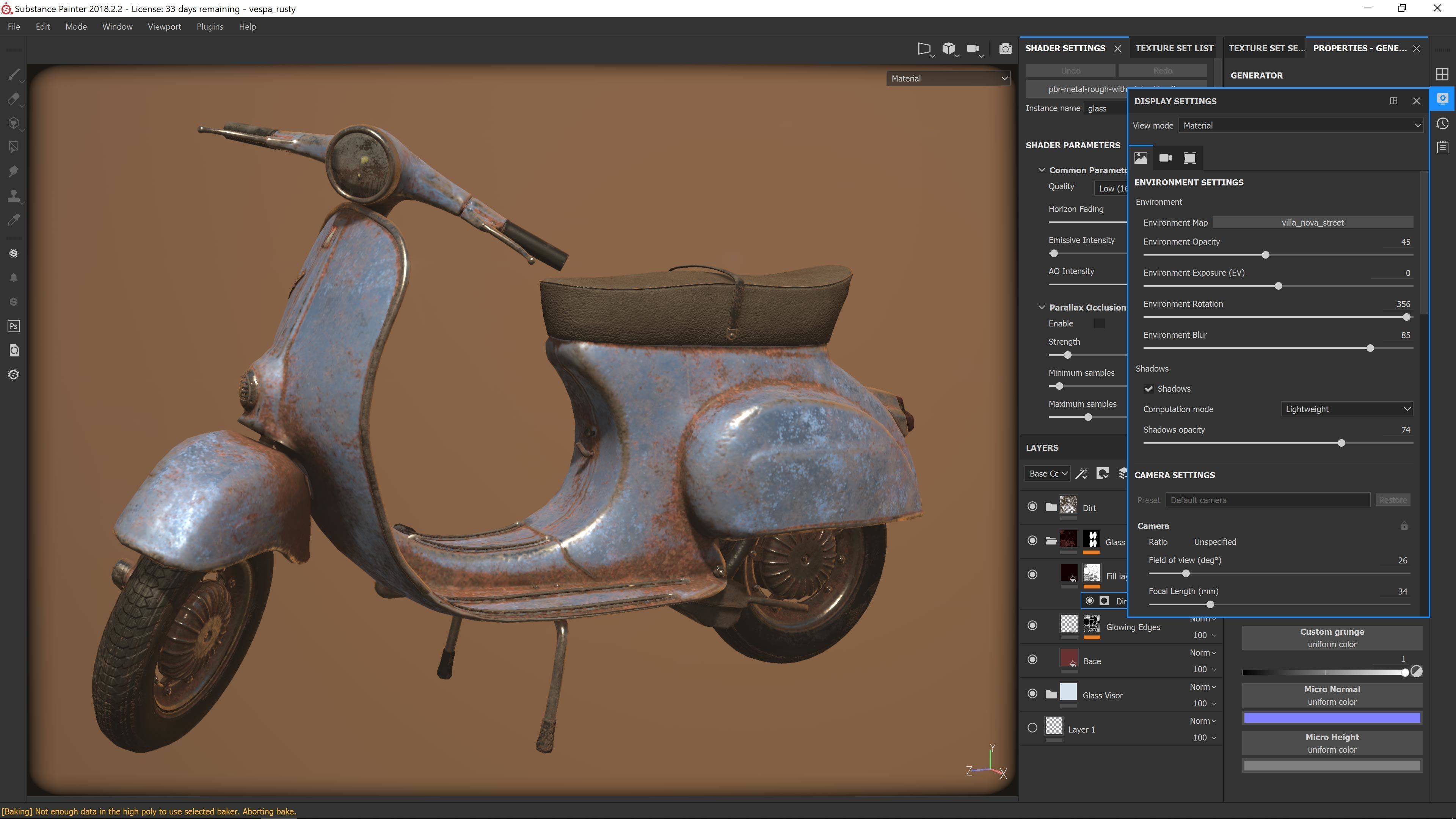 Vespa 50s rusty Low Poly Low-poly 3D model_1