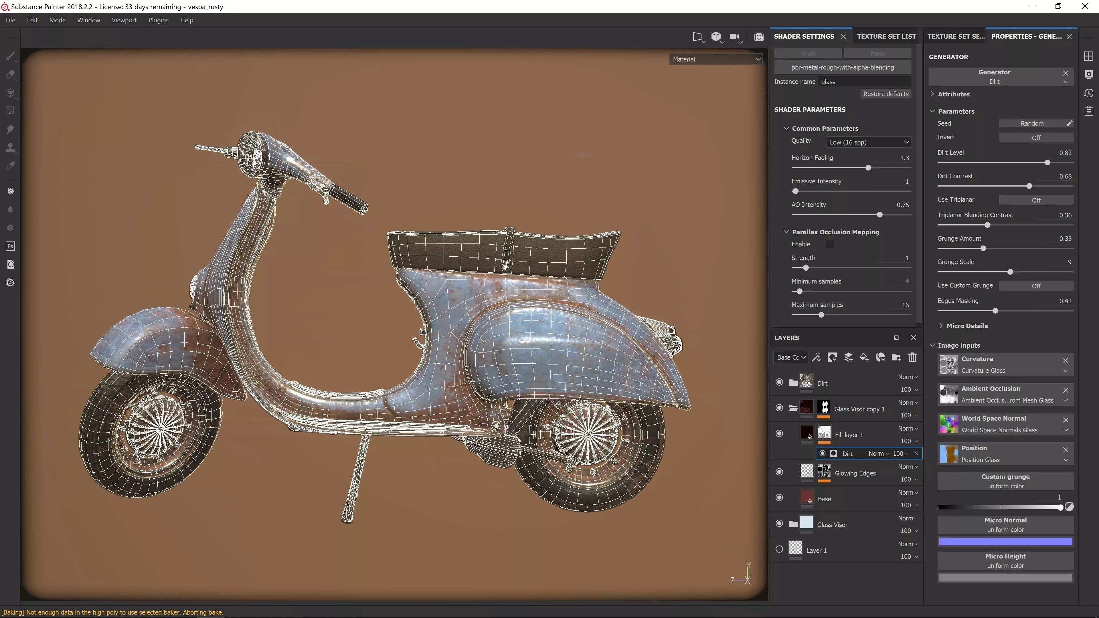 Vespa 50s rusty Low Poly Low-poly 3D model_0