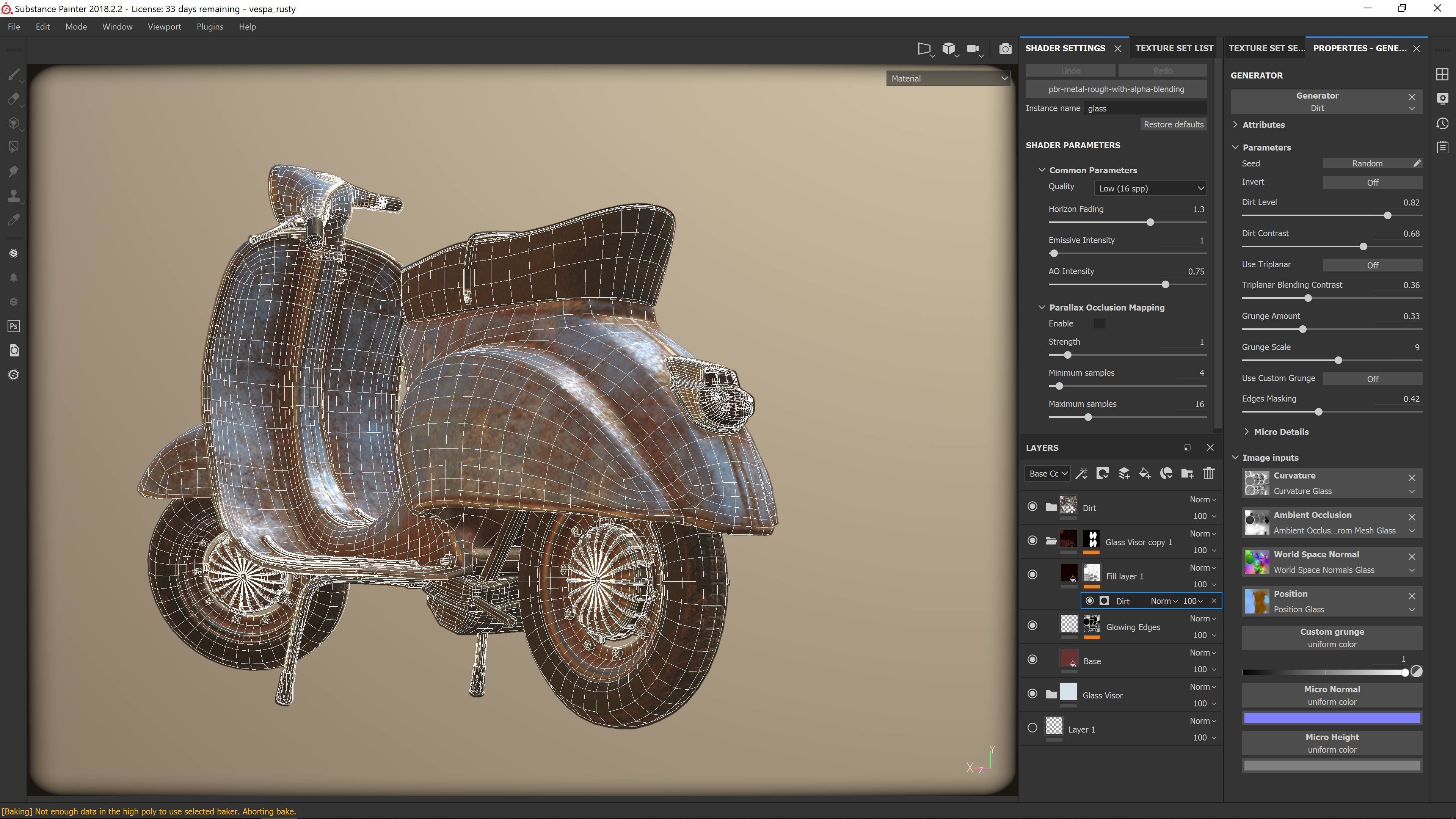 Vespa 50s rusty Low Poly Low-poly 3D model_6