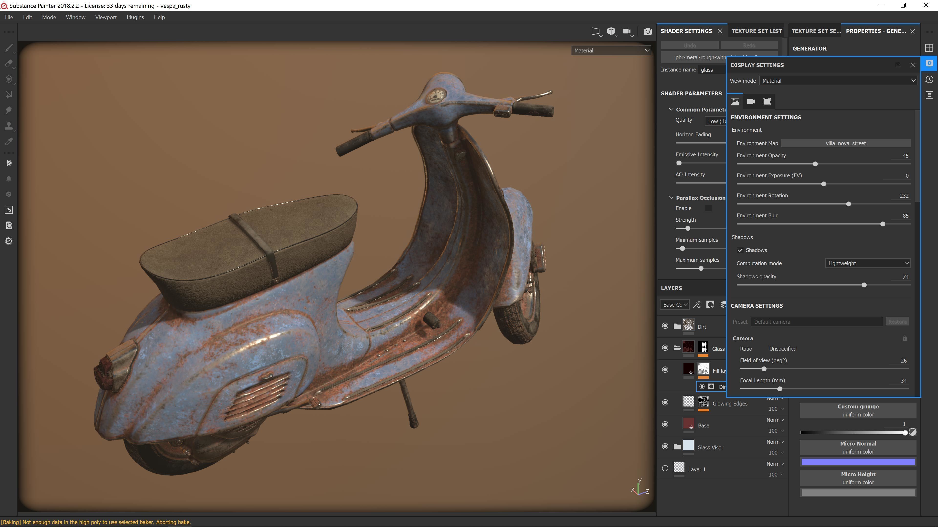Vespa 50s rusty Low Poly Low-poly 3D model_9
