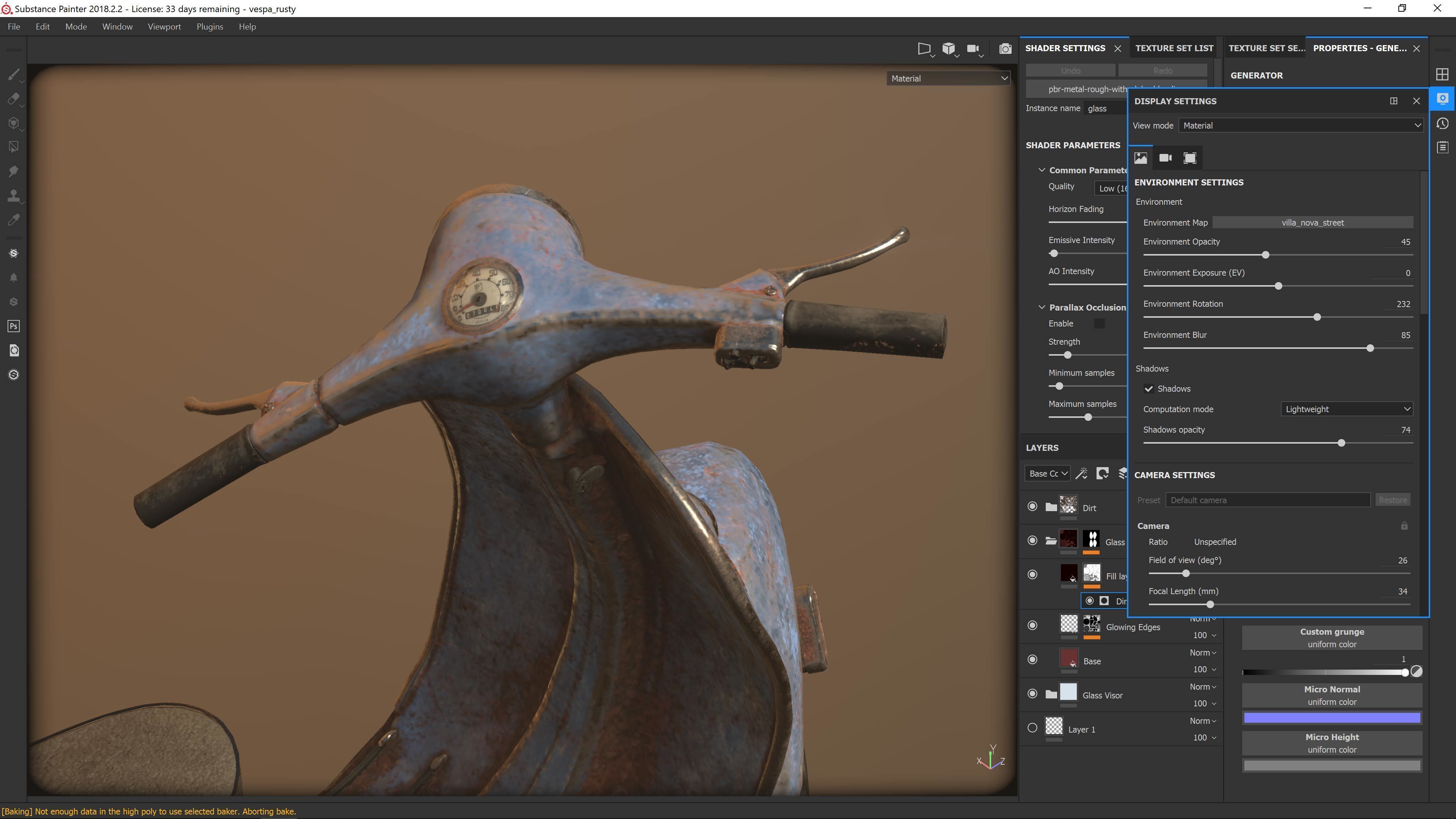 Vespa 50s rusty Low Poly Low-poly 3D model_7