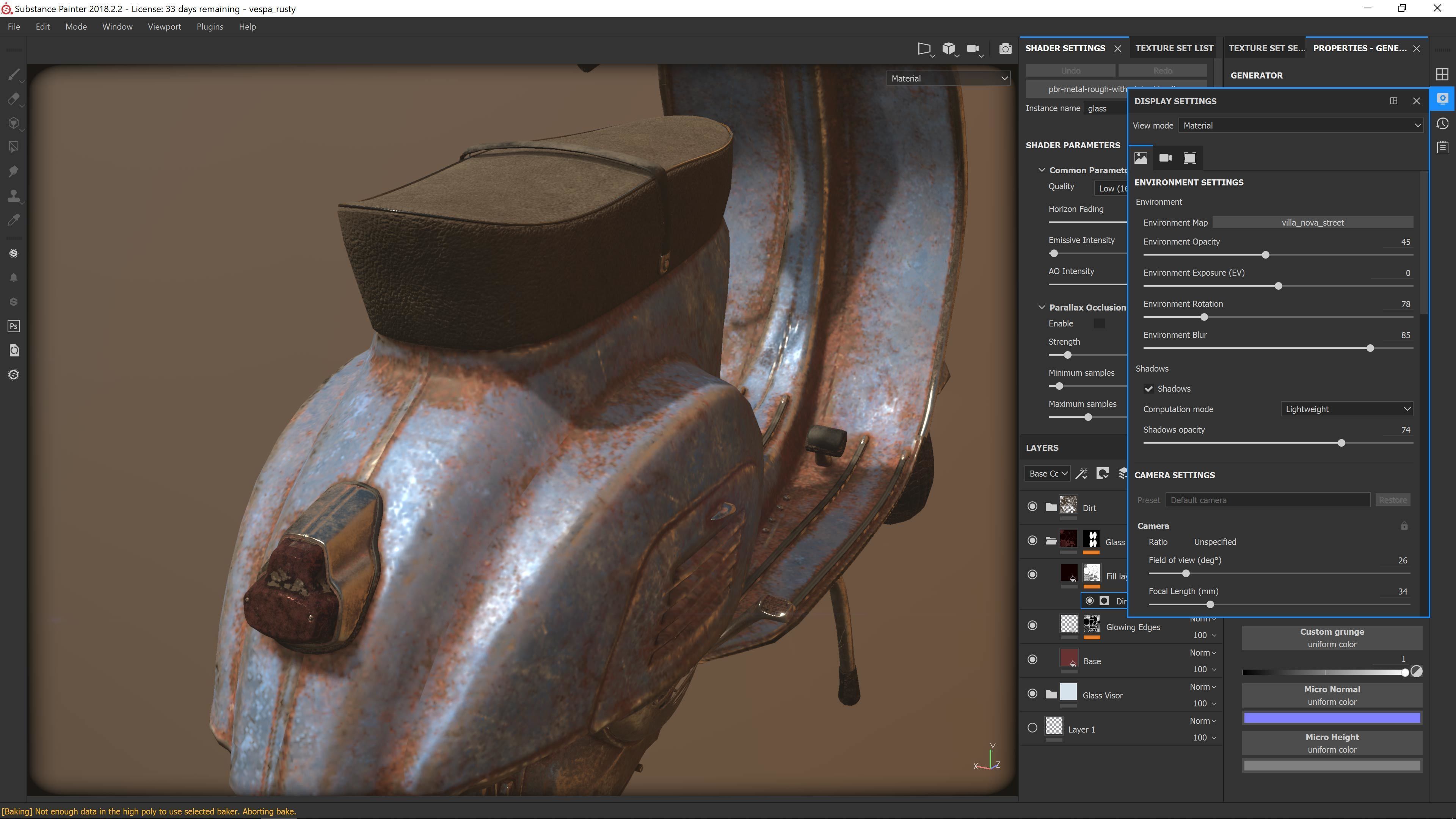 Vespa 50s rusty Low Poly Low-poly 3D model_8