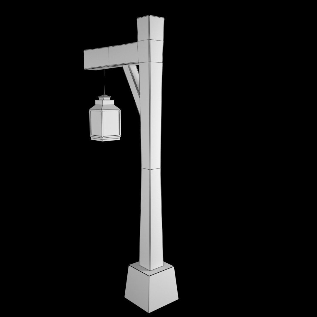 Street Lamp Old Low-poly 3D model_1