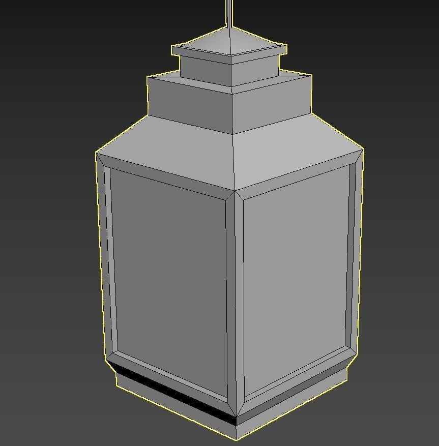 Street Lamp Old Low-poly 3D model_5