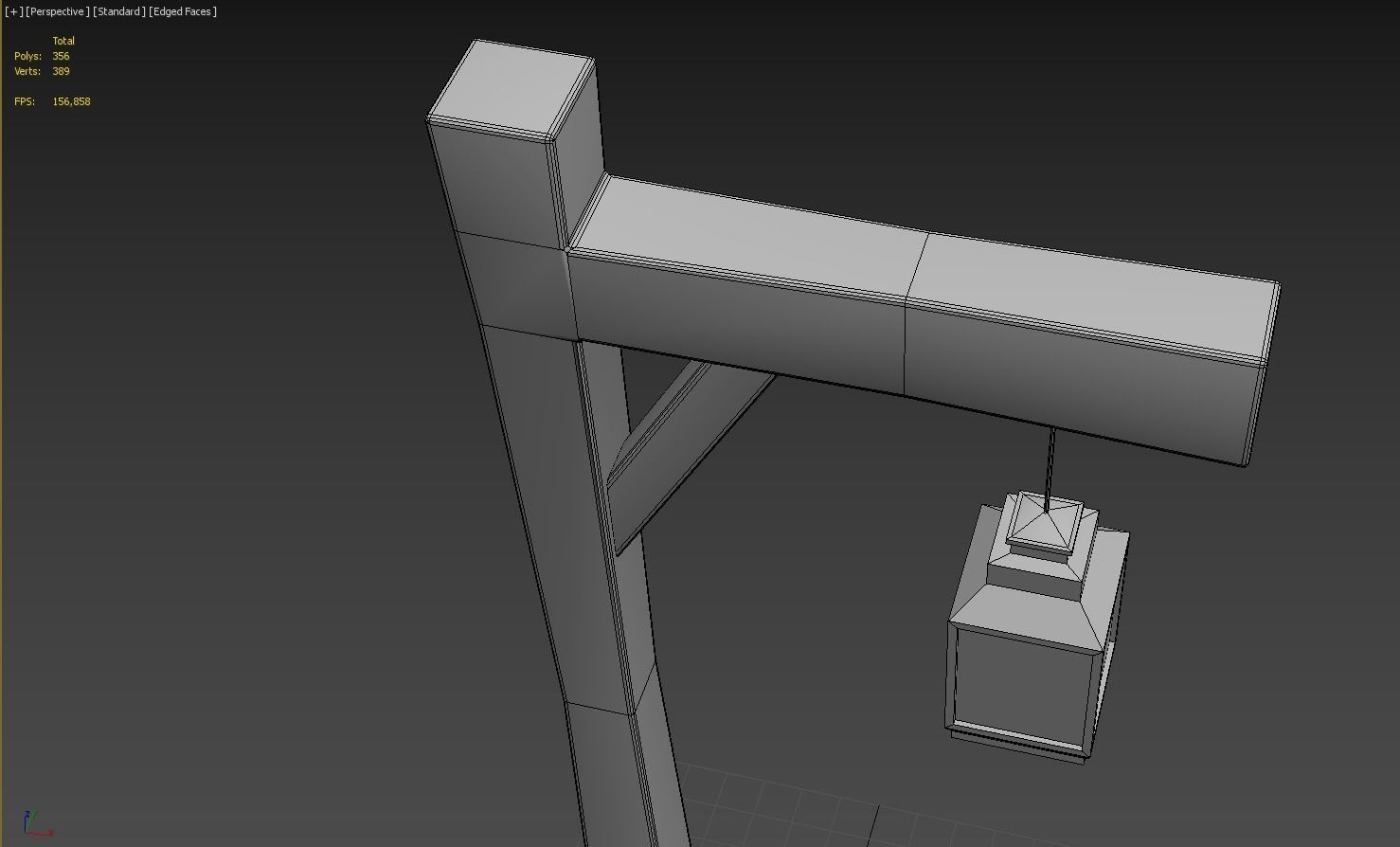 Street Lamp Old Low-poly 3D model_4