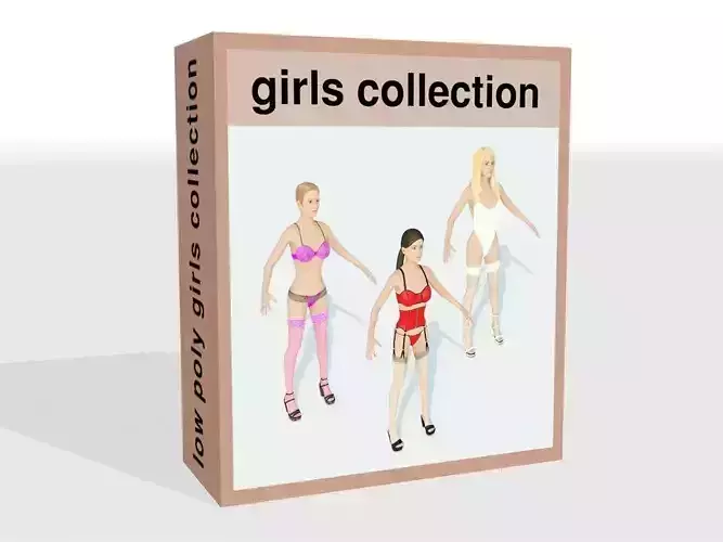girls box Low-poly 3D model