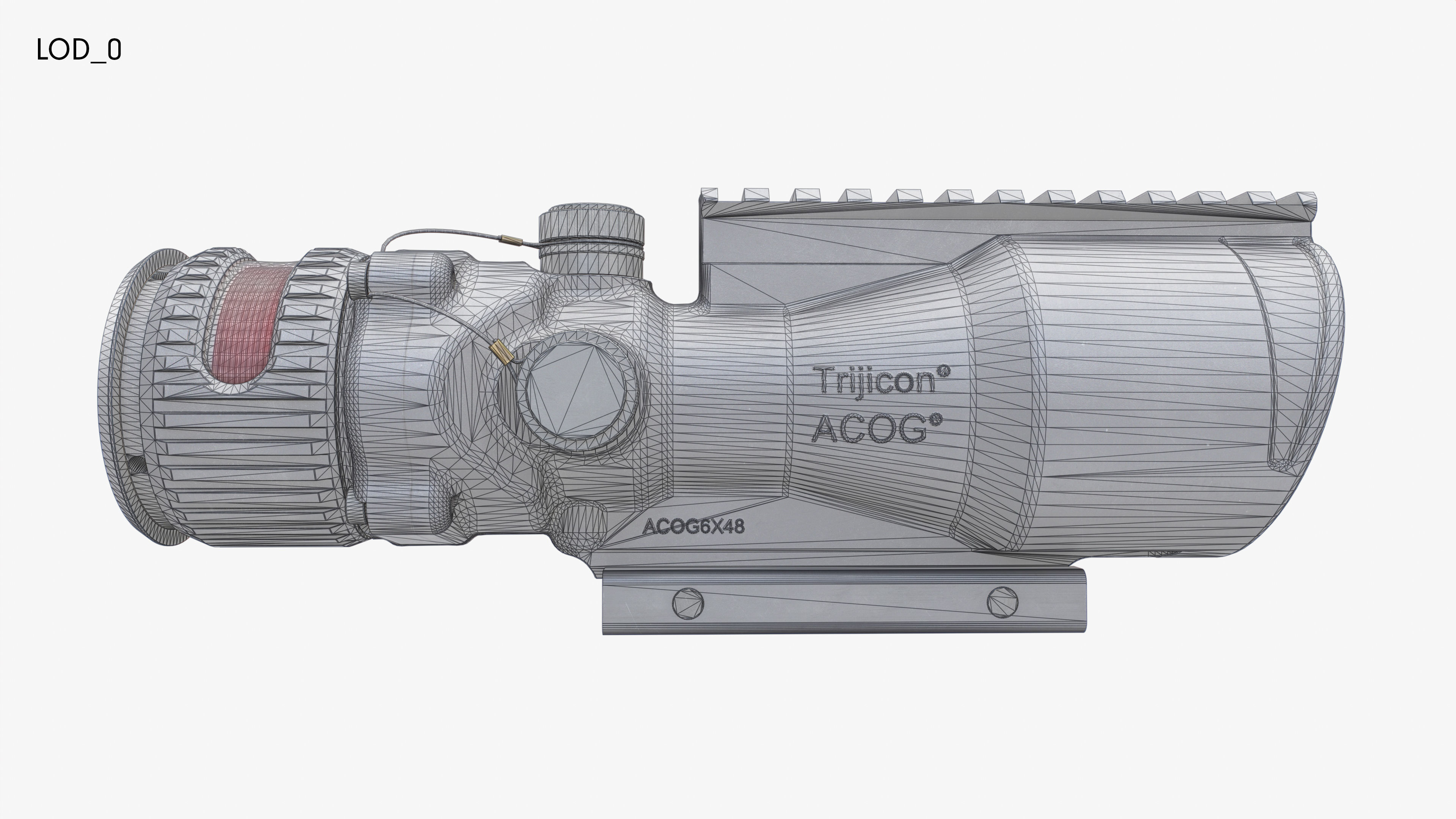 Trijicon ACOG 6x48 Machine Gun Optic Low-poly 3D model_15