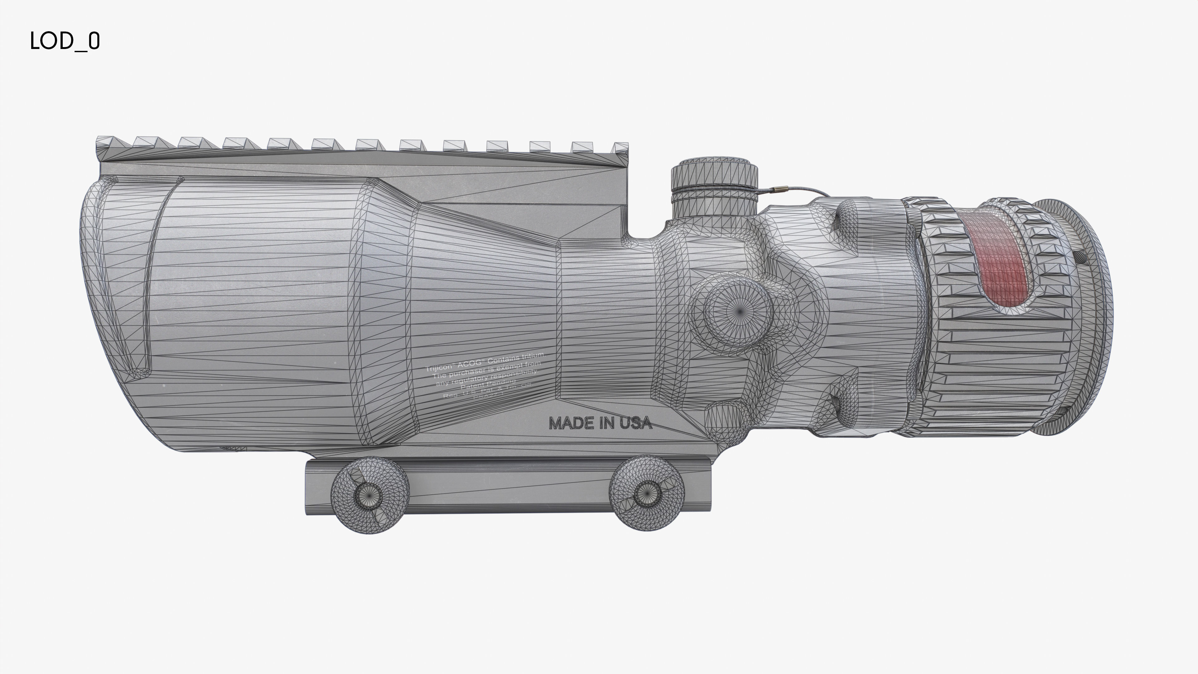 Trijicon ACOG 6x48 Machine Gun Optic Low-poly 3D model_11