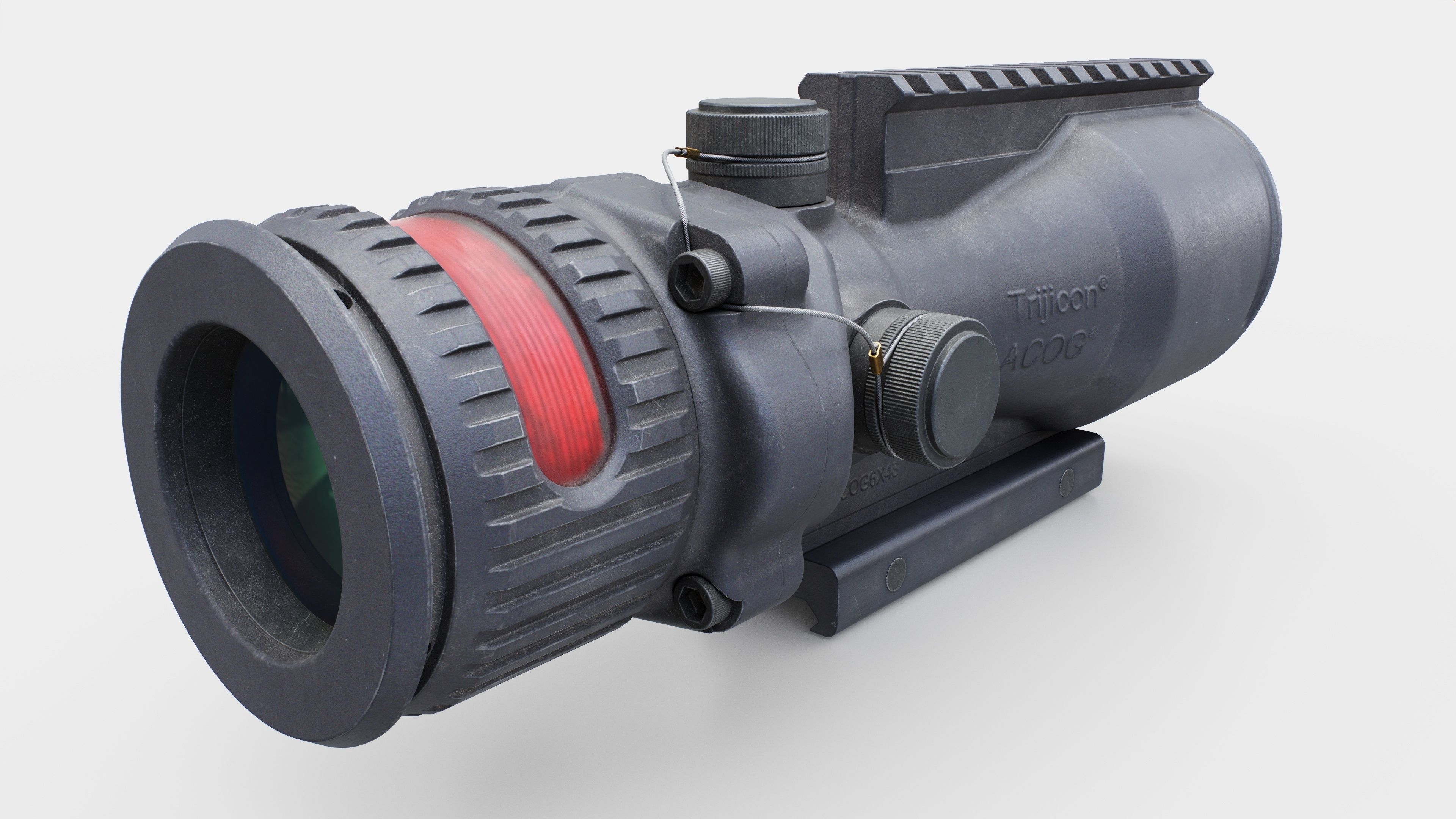 Trijicon ACOG 6x48 Machine Gun Optic Low-poly 3D model_6