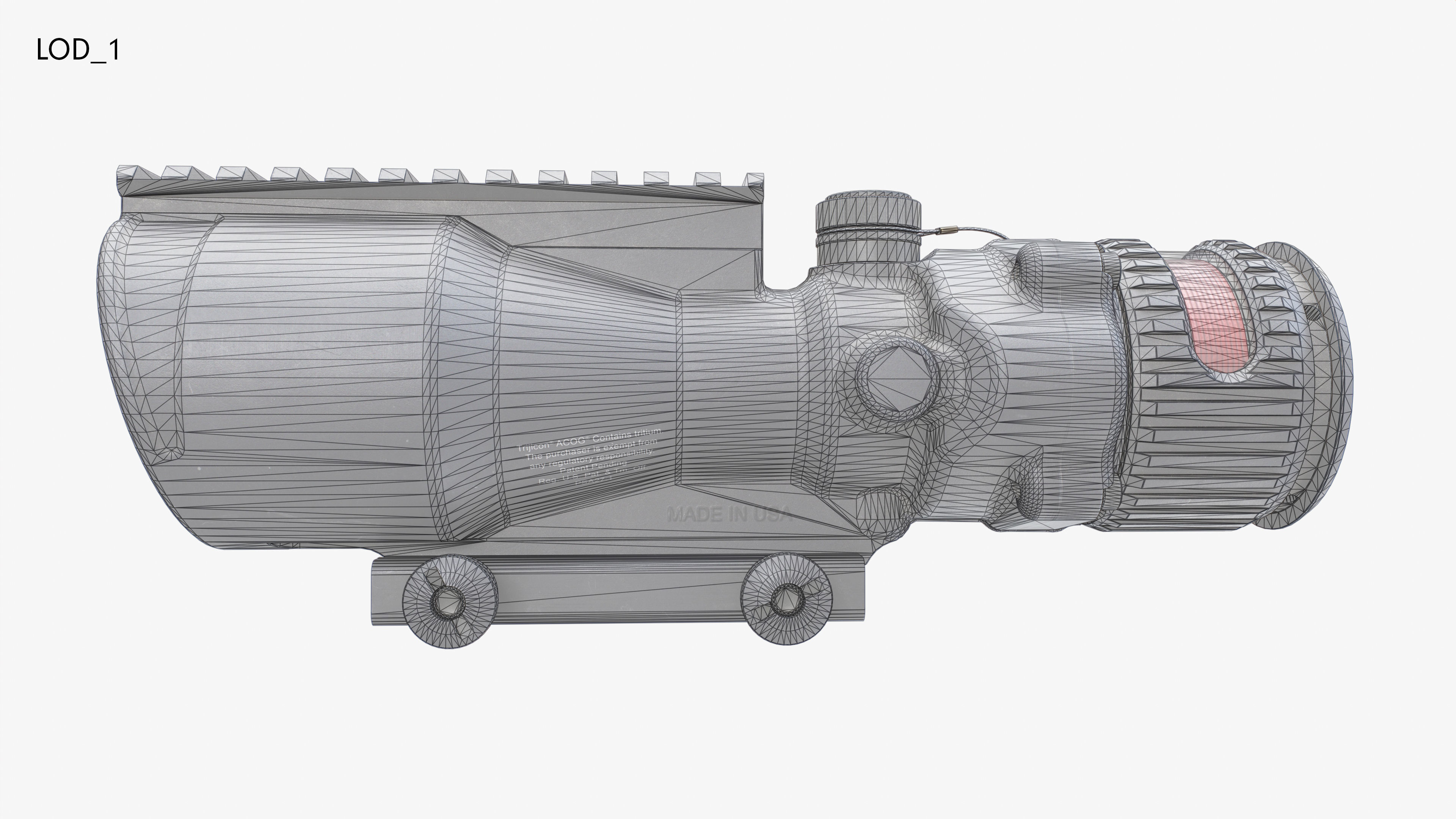 Trijicon ACOG 6x48 Machine Gun Optic Low-poly 3D model_12