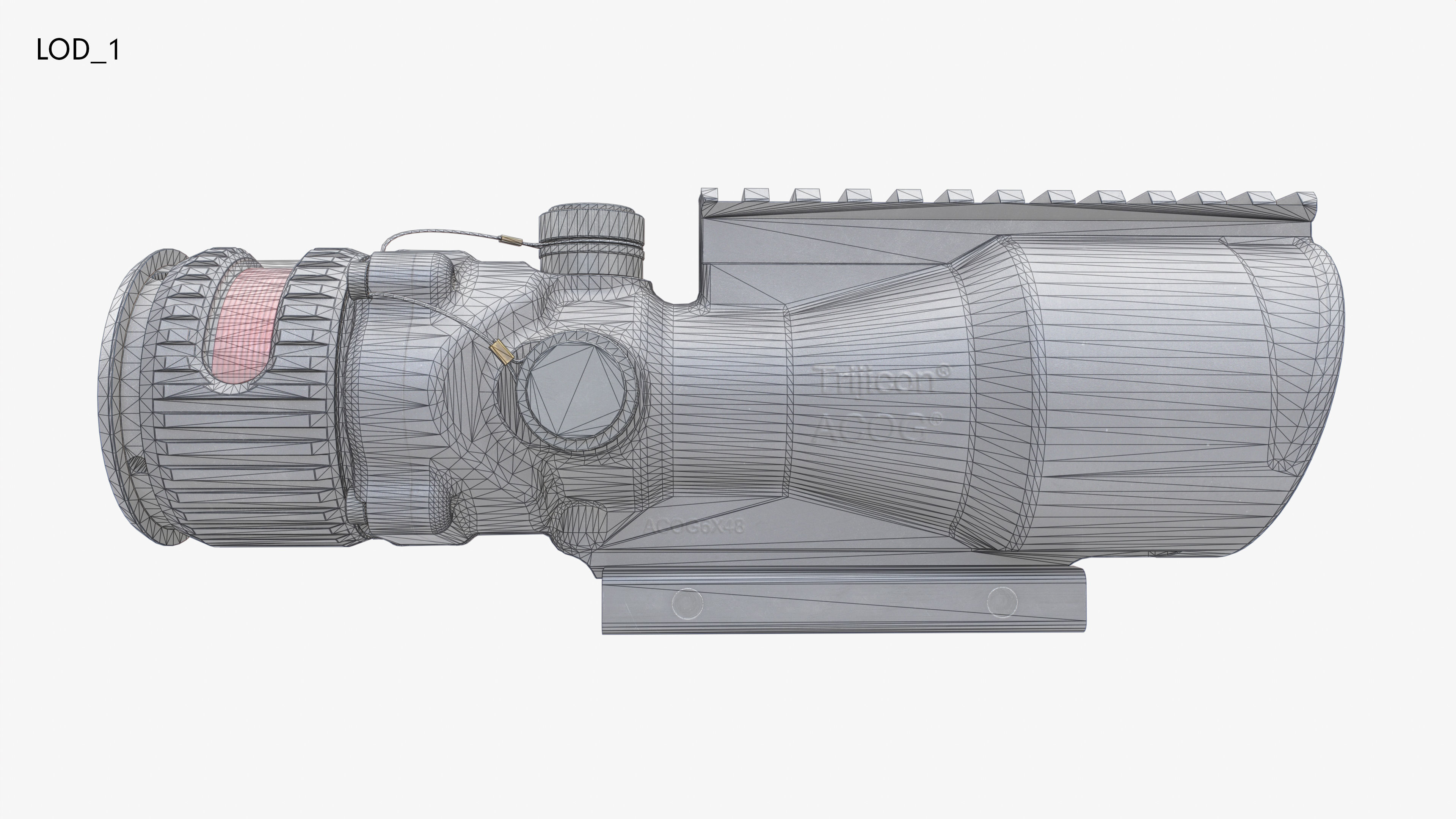 Trijicon ACOG 6x48 Machine Gun Optic Low-poly 3D model_16