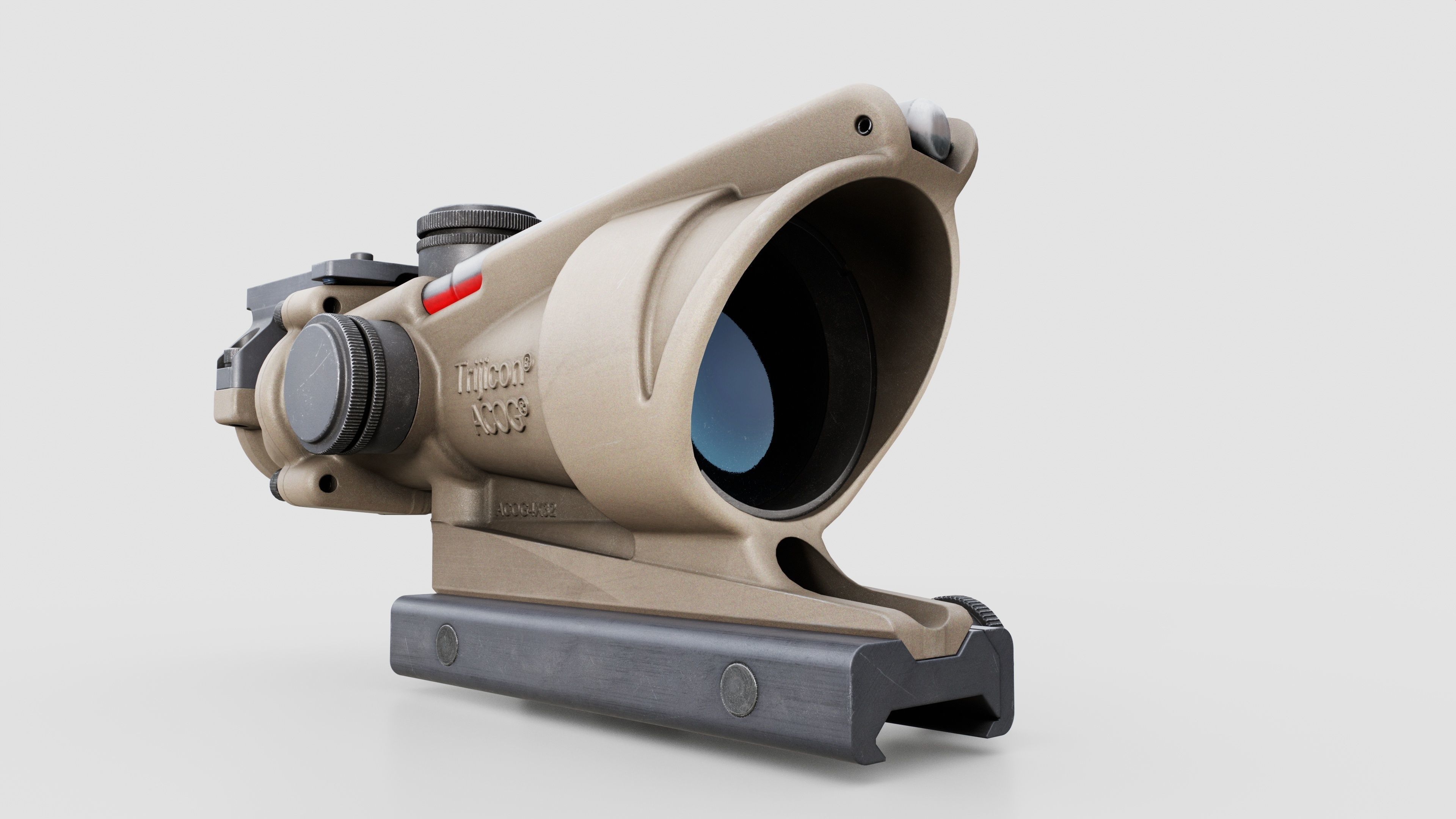 Trijicon ACOG TA31 Fiber Optic 4x Rifle Scope Low-poly 3D model_21