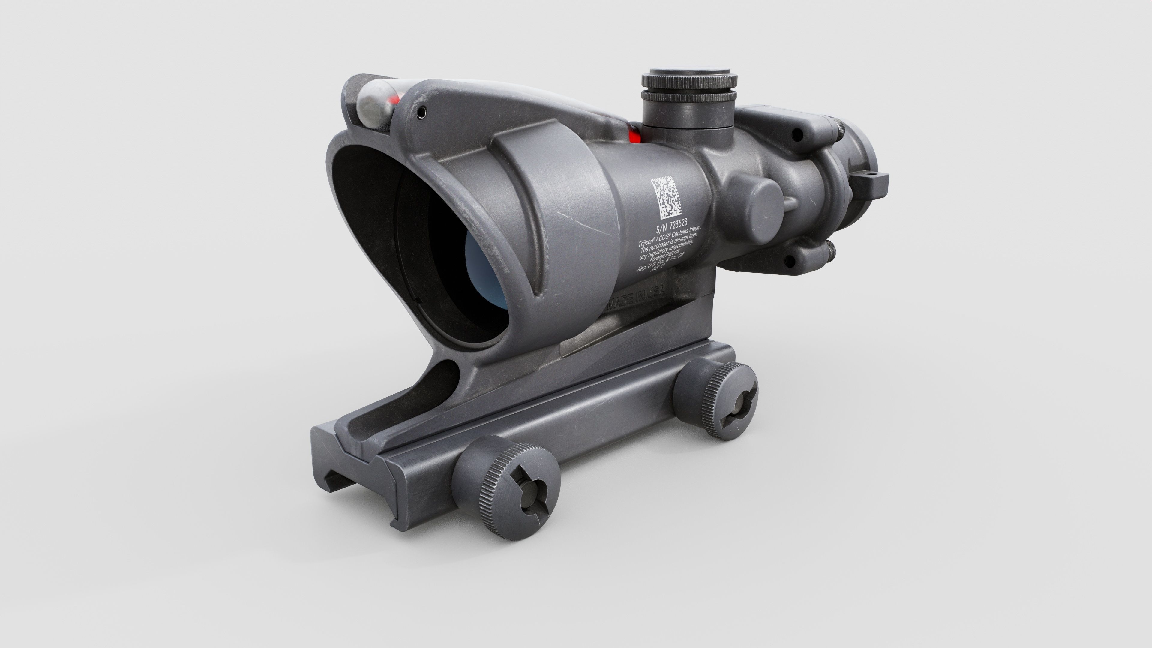 Trijicon ACOG TA31 Fiber Optic 4x Rifle Scope Low-poly 3D model_3