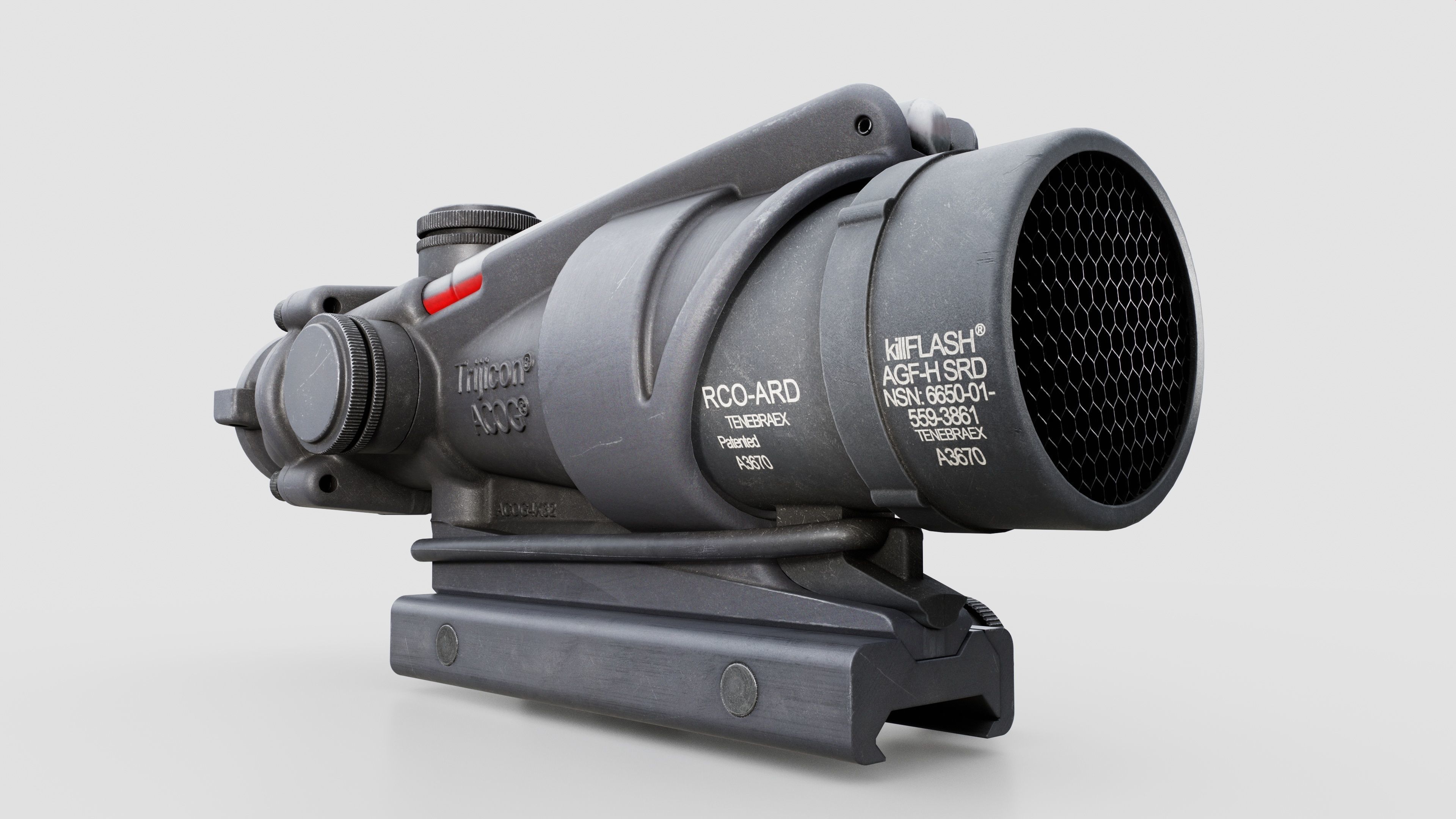 Trijicon ACOG TA31 Fiber Optic 4x Rifle Scope Low-poly 3D model_20