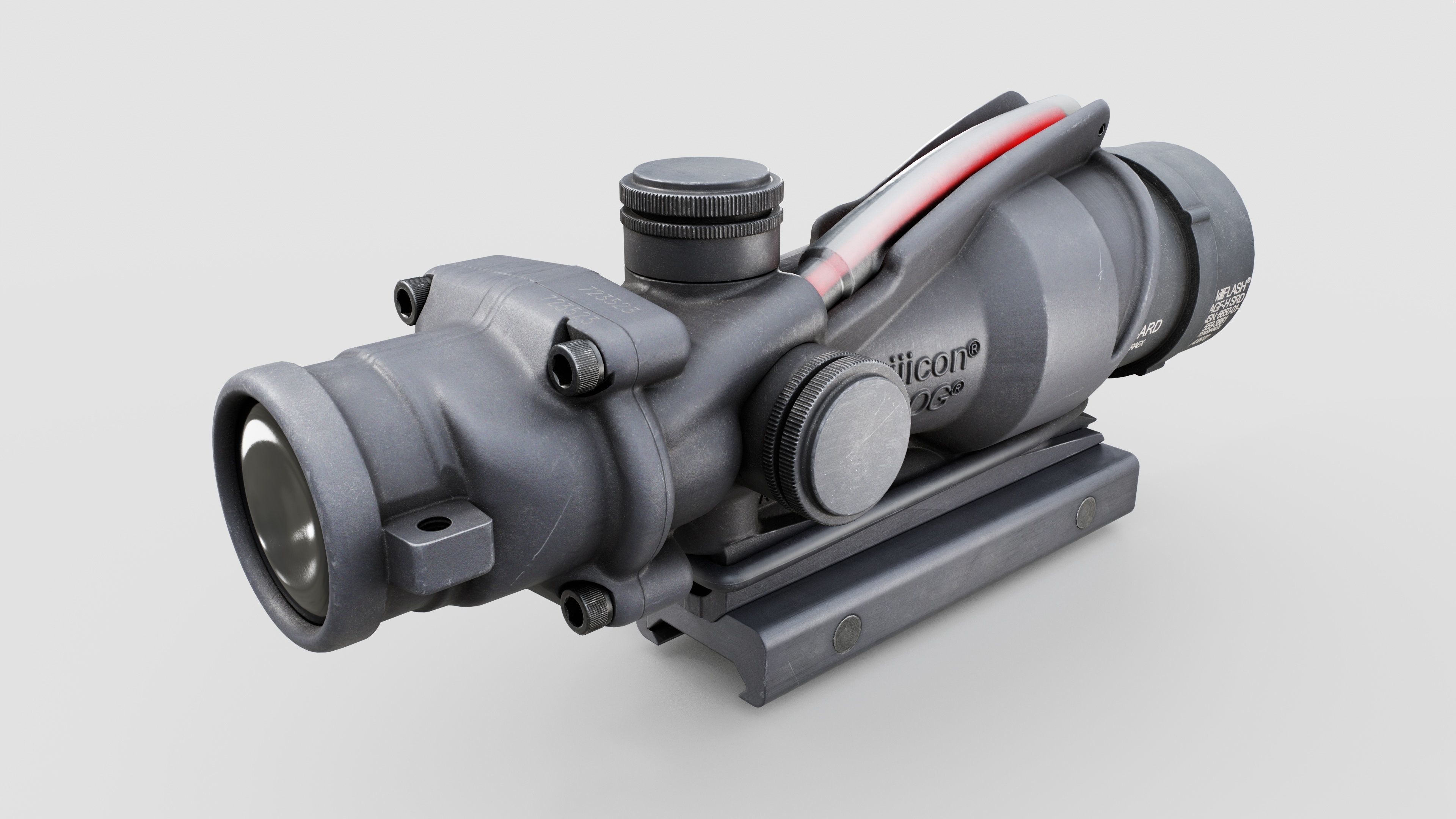 Trijicon ACOG TA31 Fiber Optic 4x Rifle Scope Low-poly 3D model_14