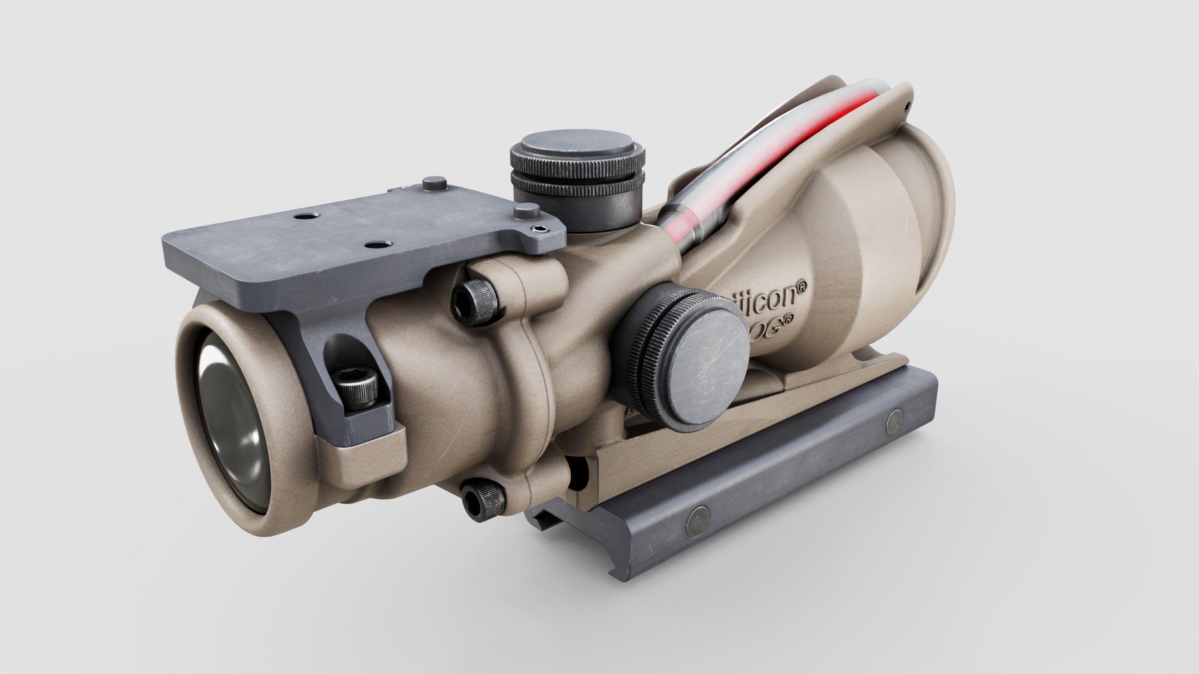 Trijicon ACOG TA31 Fiber Optic 4x Rifle Scope Low-poly 3D model_15