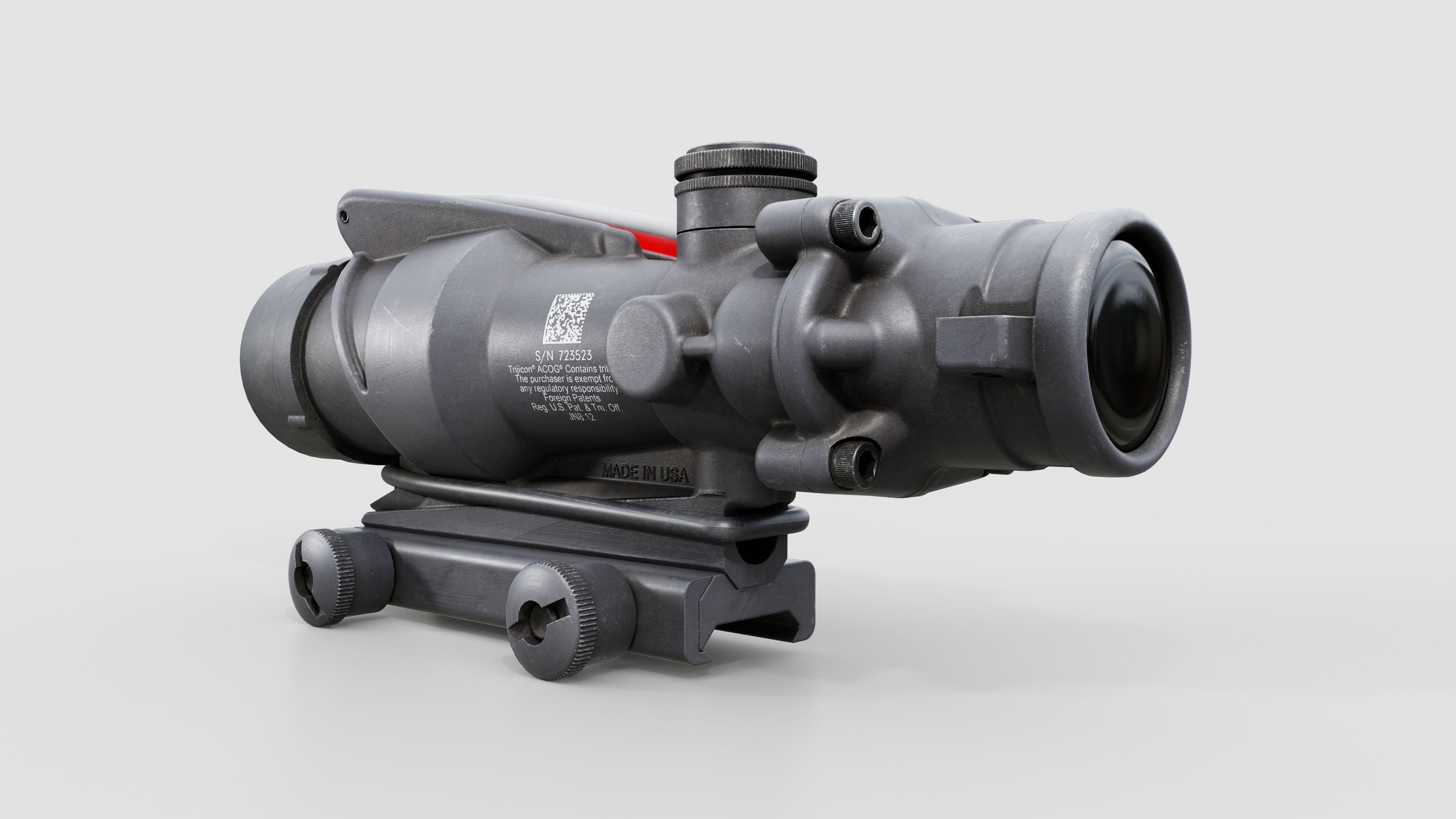 Trijicon ACOG TA31 Fiber Optic 4x Rifle Scope Low-poly 3D model_10