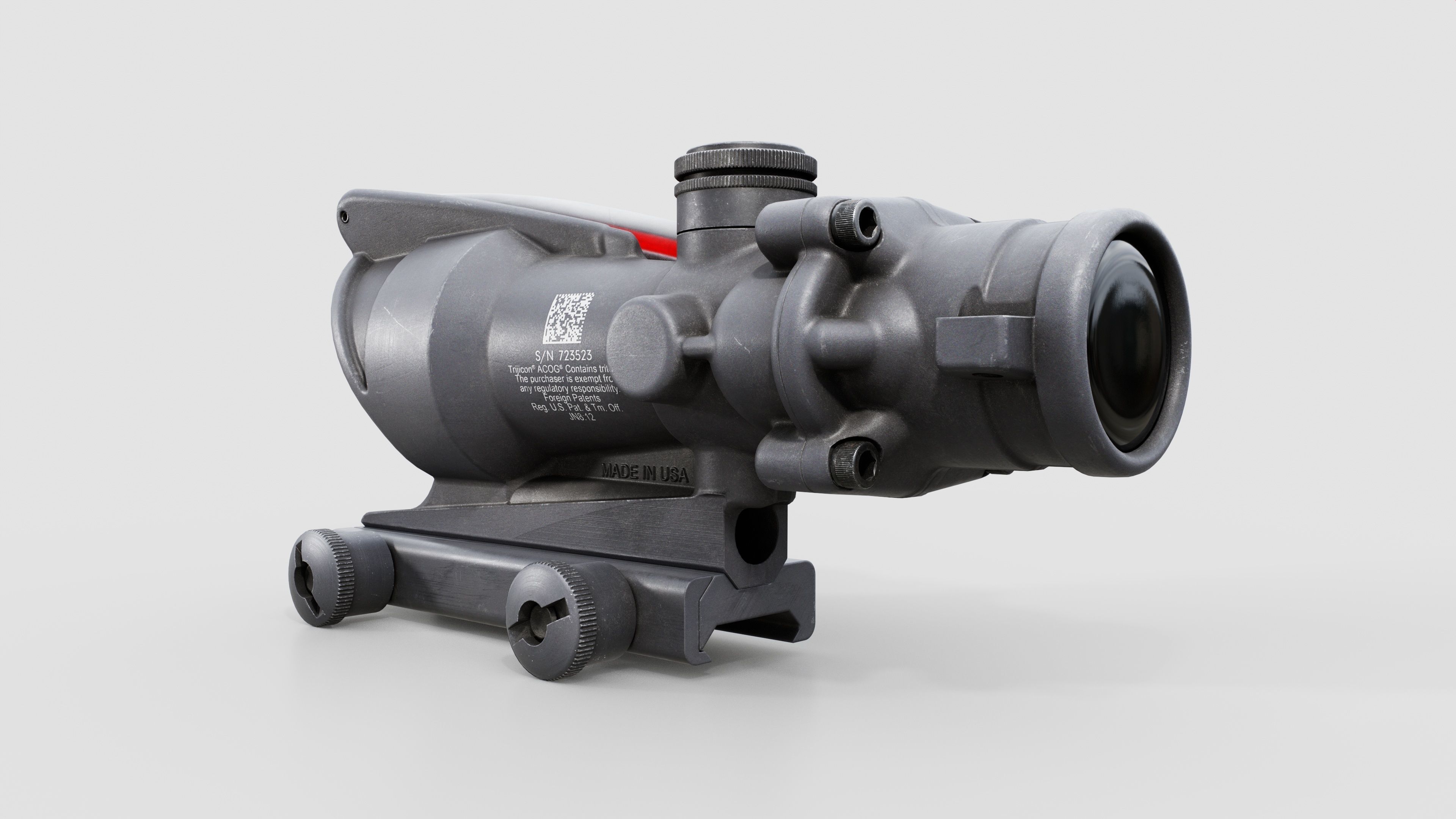 Trijicon ACOG TA31 Fiber Optic 4x Rifle Scope Low-poly 3D model_9