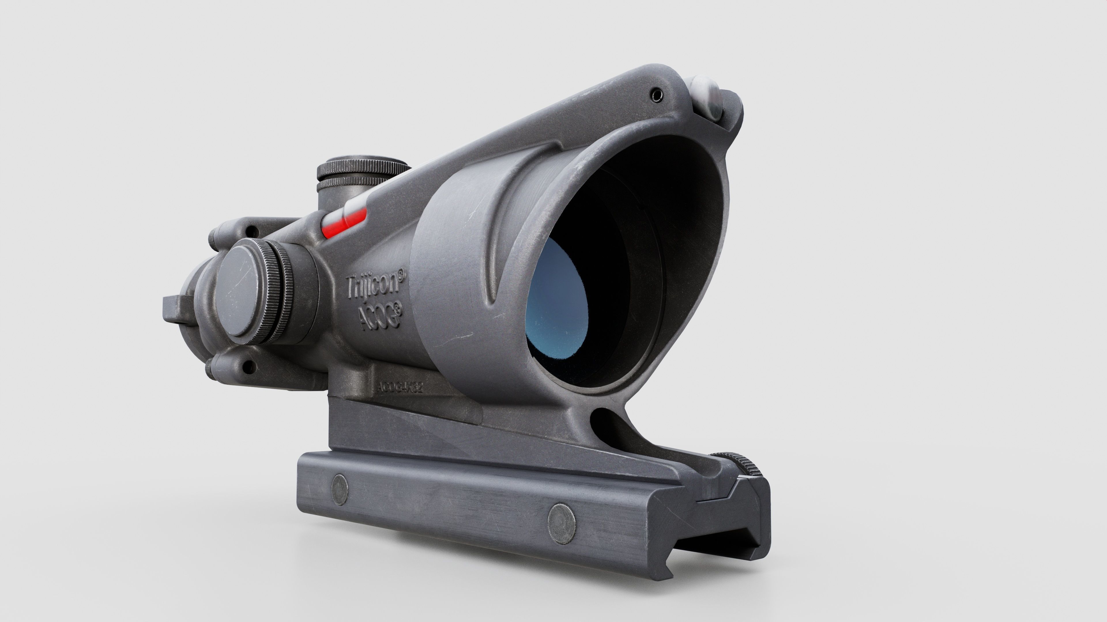 Trijicon ACOG TA31 Fiber Optic 4x Rifle Scope Low-poly 3D model_19
