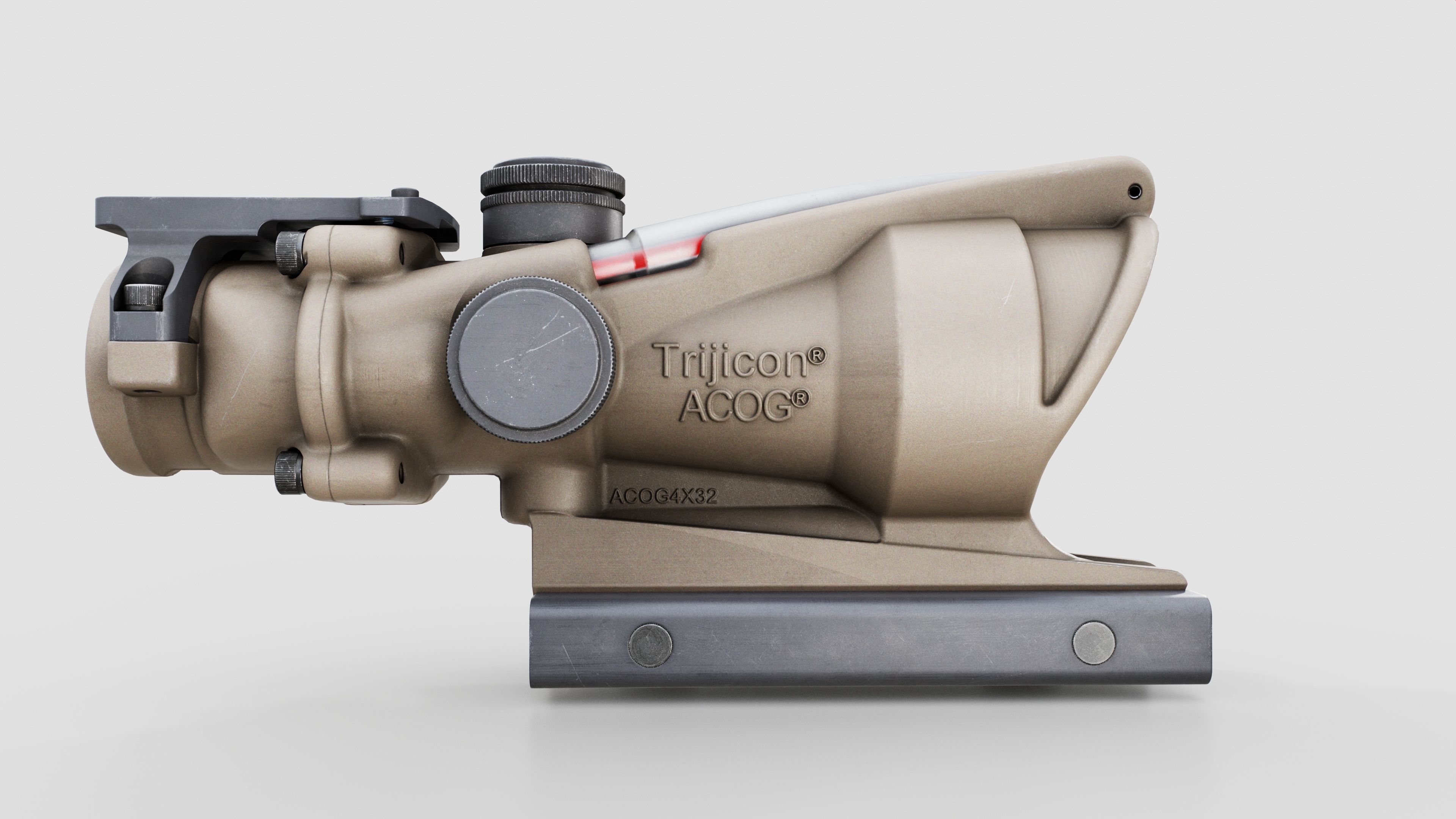 Trijicon ACOG TA31 Fiber Optic 4x Rifle Scope Low-poly 3D model_18