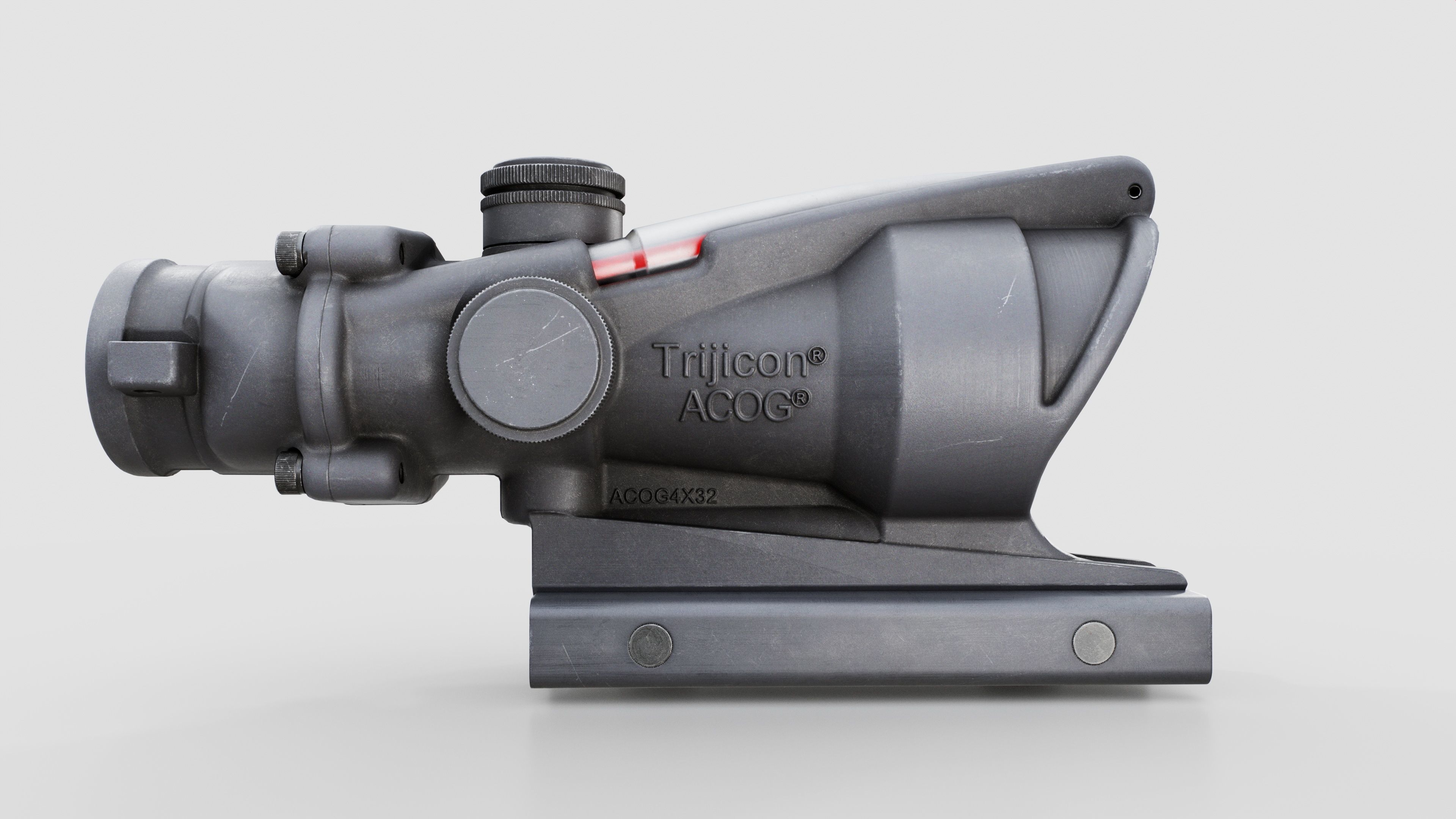 Trijicon ACOG TA31 Fiber Optic 4x Rifle Scope Low-poly 3D model_16