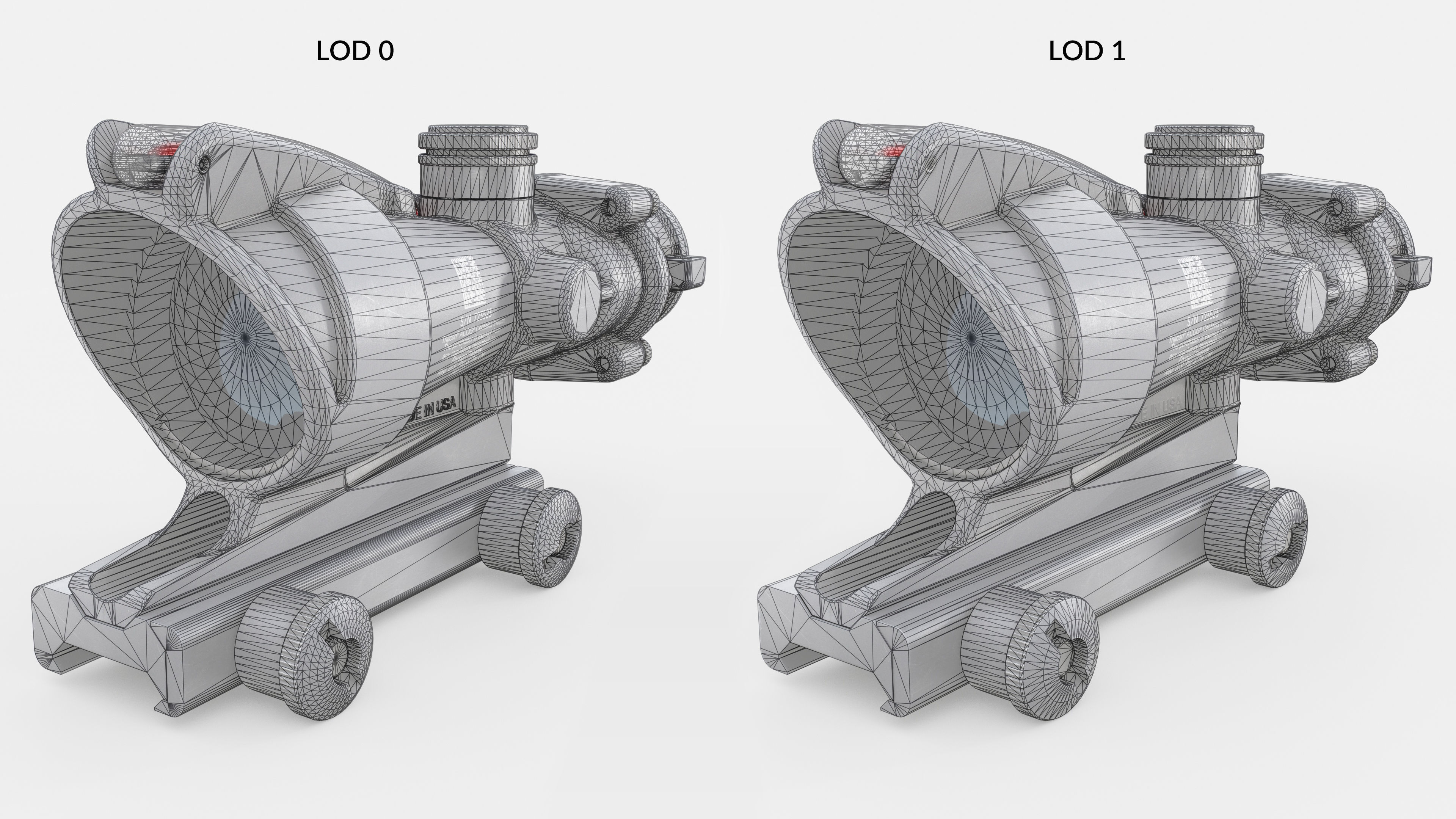 Trijicon ACOG TA31 Fiber Optic 4x Rifle Scope Low-poly 3D model_22