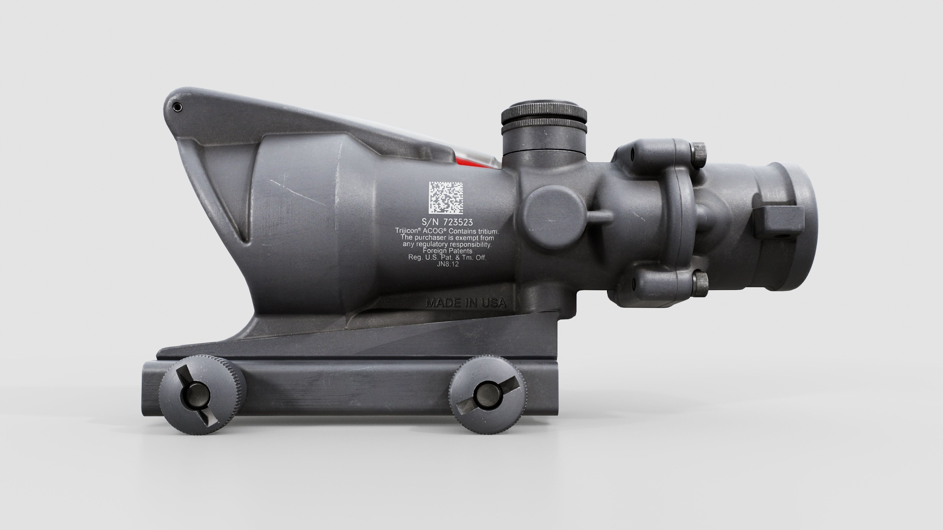 Trijicon ACOG TA31 Fiber Optic 4x Rifle Scope Low-poly 3D model_6