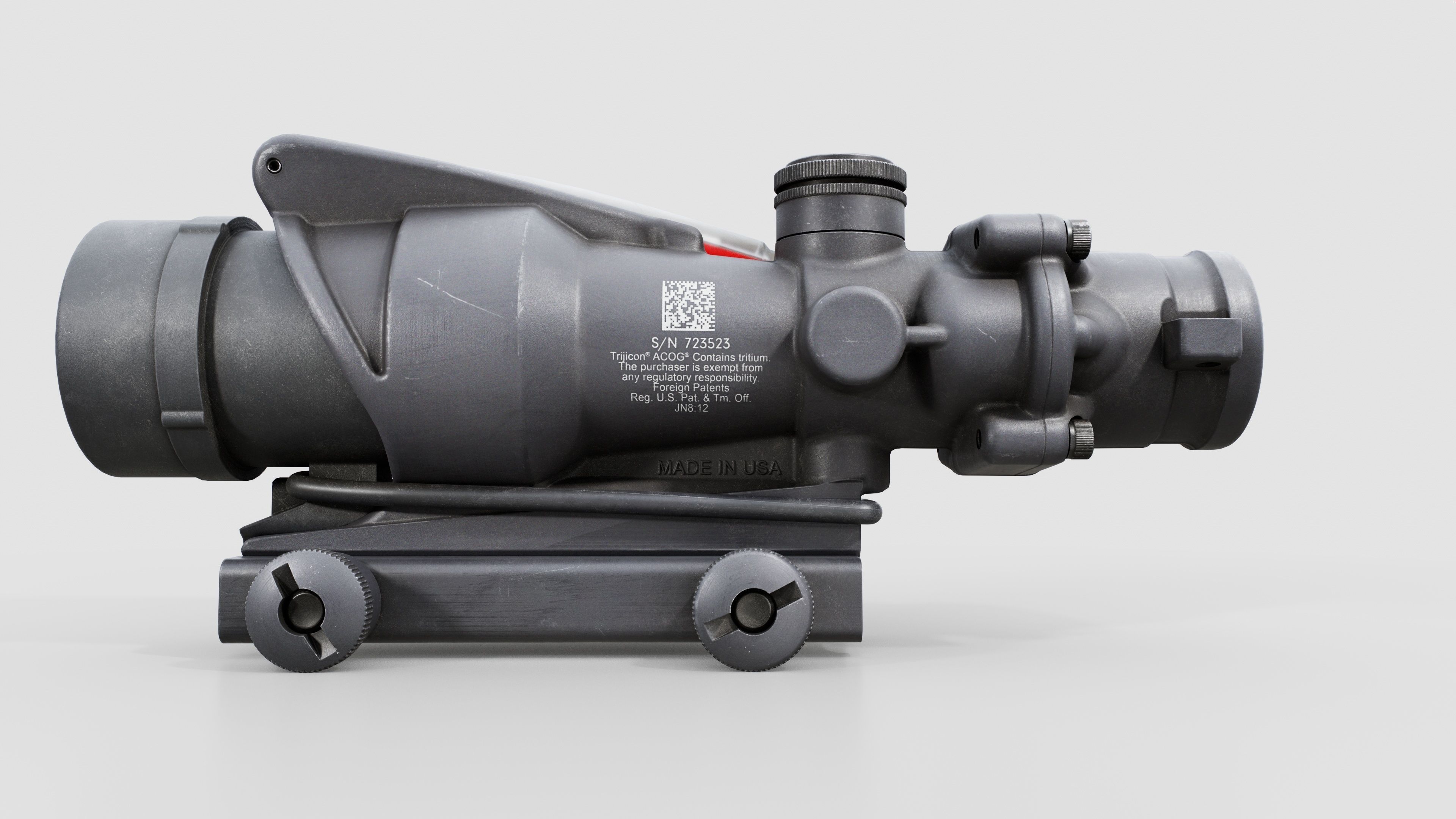 Trijicon ACOG TA31 Fiber Optic 4x Rifle Scope Low-poly 3D model_7