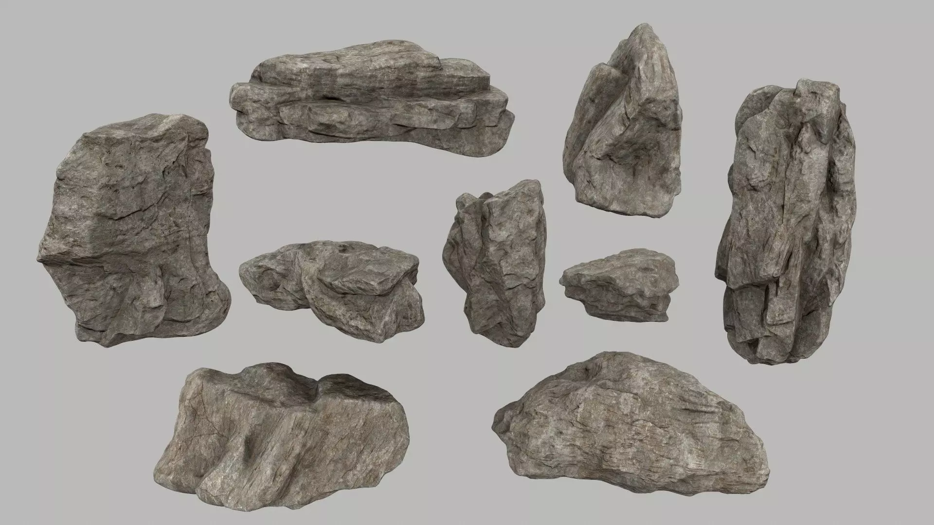 desert rocks  Low-poly 3D model_0