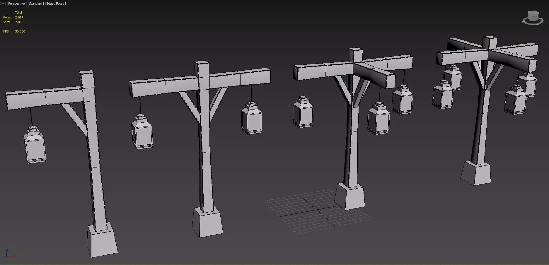 Old Street Lamb Series Low-poly 3D model_0