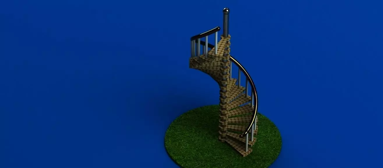 lader spiral staircase 3D model_0